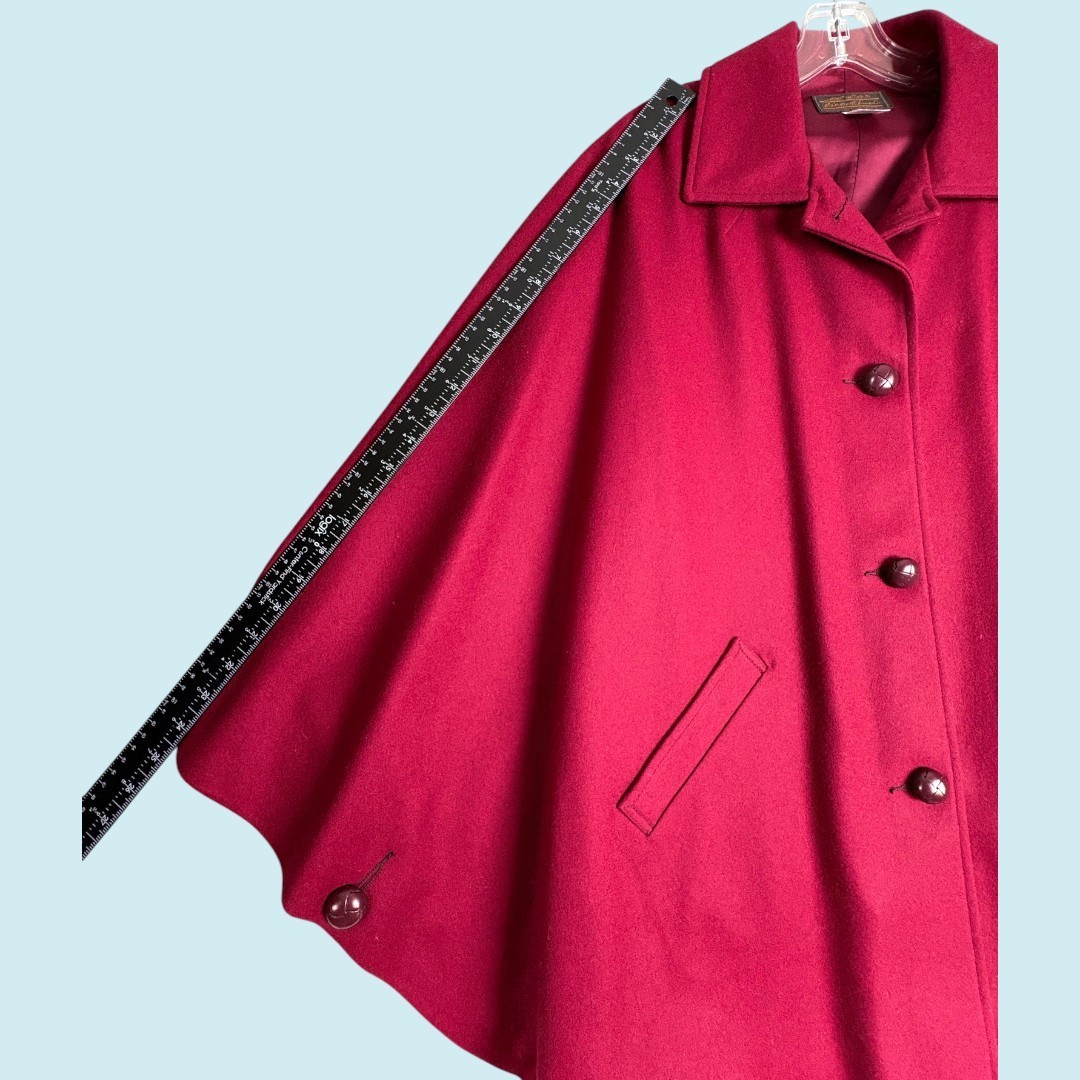 C.C. Filson & Eddie Bauer Vintage Cape Women’s Medium Red 100% Virgin Wool Coat