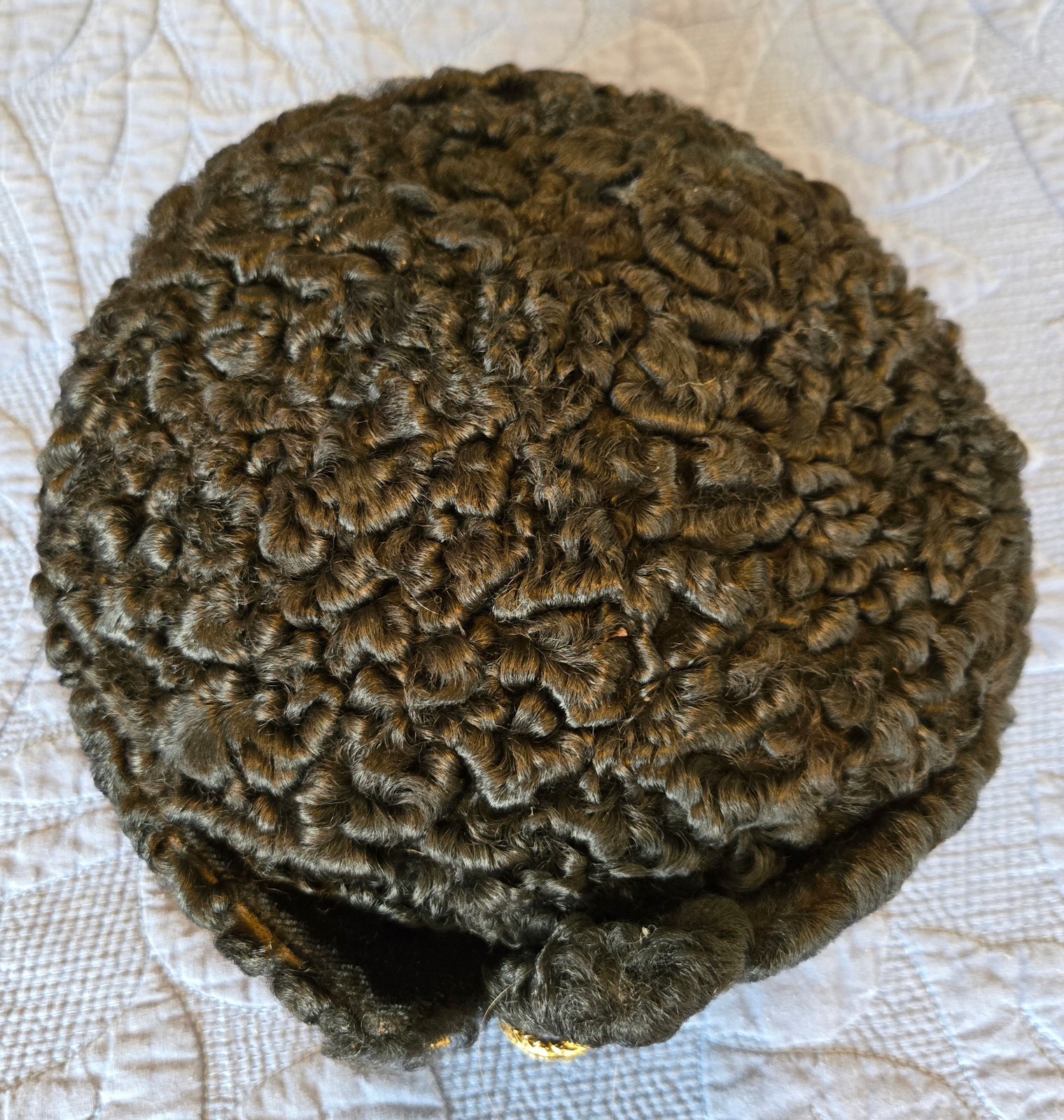Vintage Persian Lamb Fur Coat w Matching Hat 1950s Astrakhan Curly Lamb Small