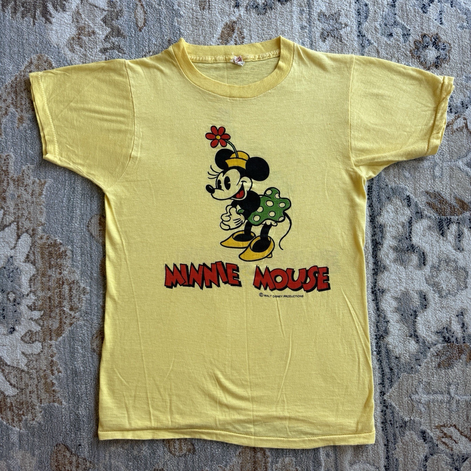 Vintage 70’s Minnie Mouse Double Sided Tropix Togs T Shirt Baby Tee Sz Small USA