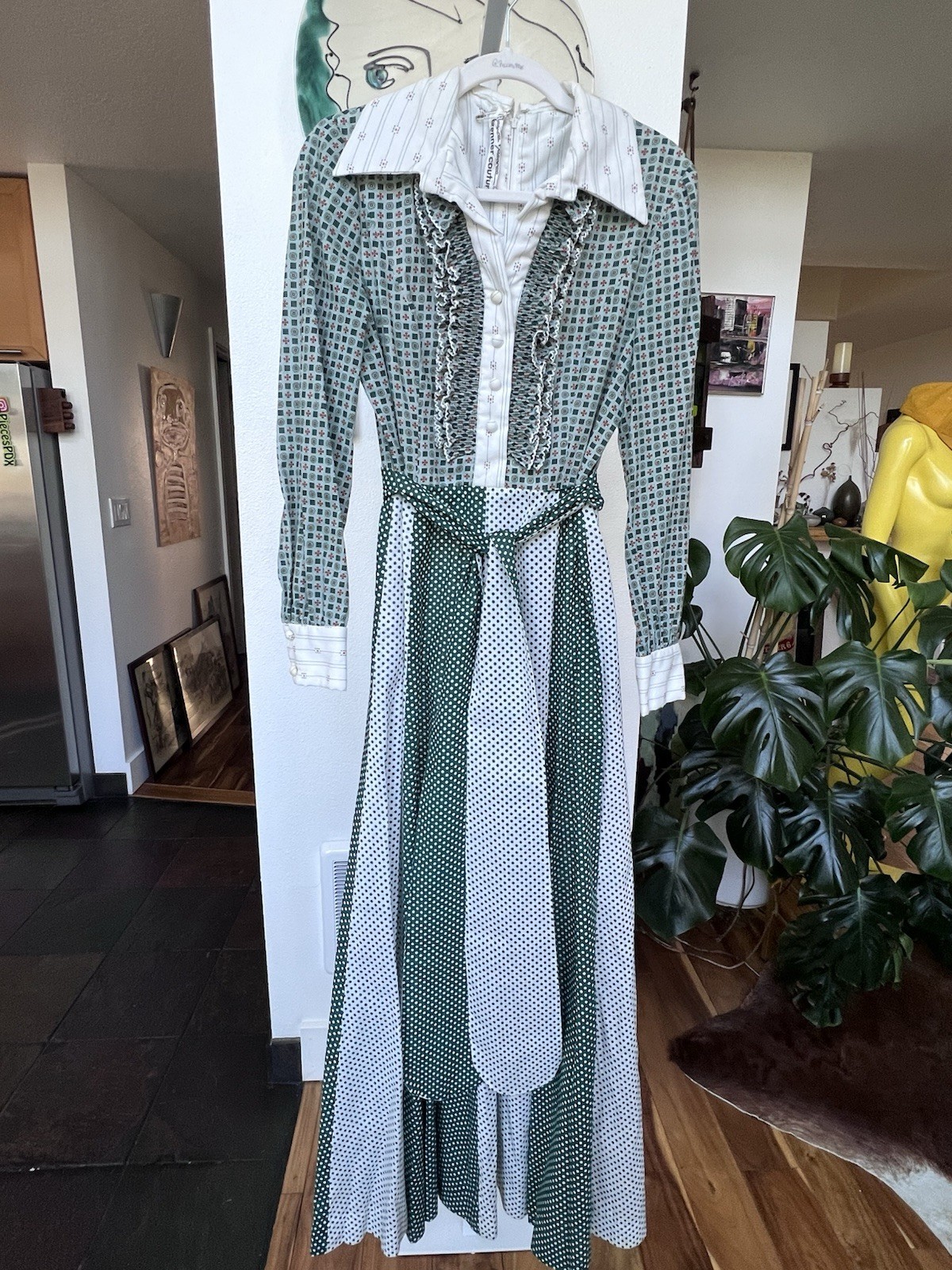 Vintage Eleanor Brenner Couture Handmade One Of A Kind Maxi Dress 1972-1973