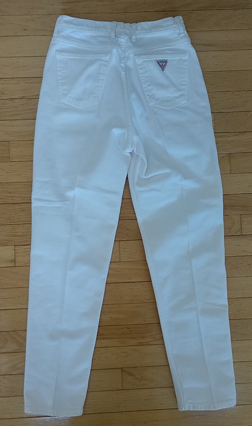 Vintage Guess High Rise White Slim Jeans Sz 31 Women’s Tapered 90s USA Made