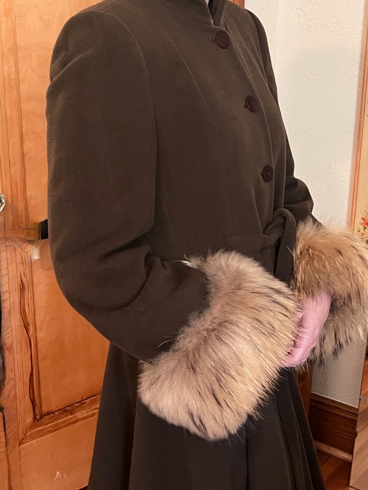Vintage Giorgio Armani Coat Wool Angora Fur Camel Hair-Made In Italy 38/4