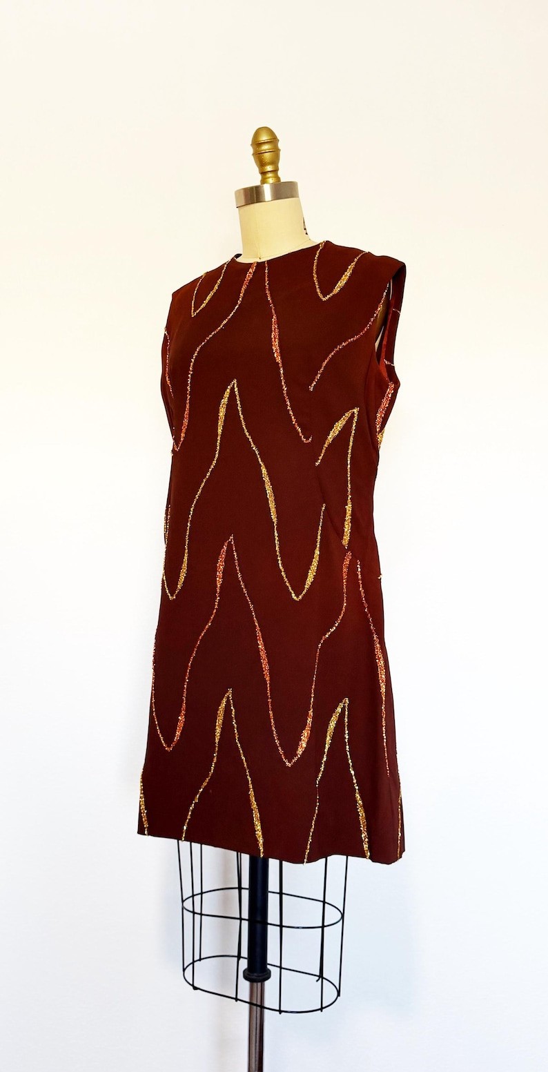 1960s Dress / 1960s Party Dress / 1960s Cocktail Dress / Size Large