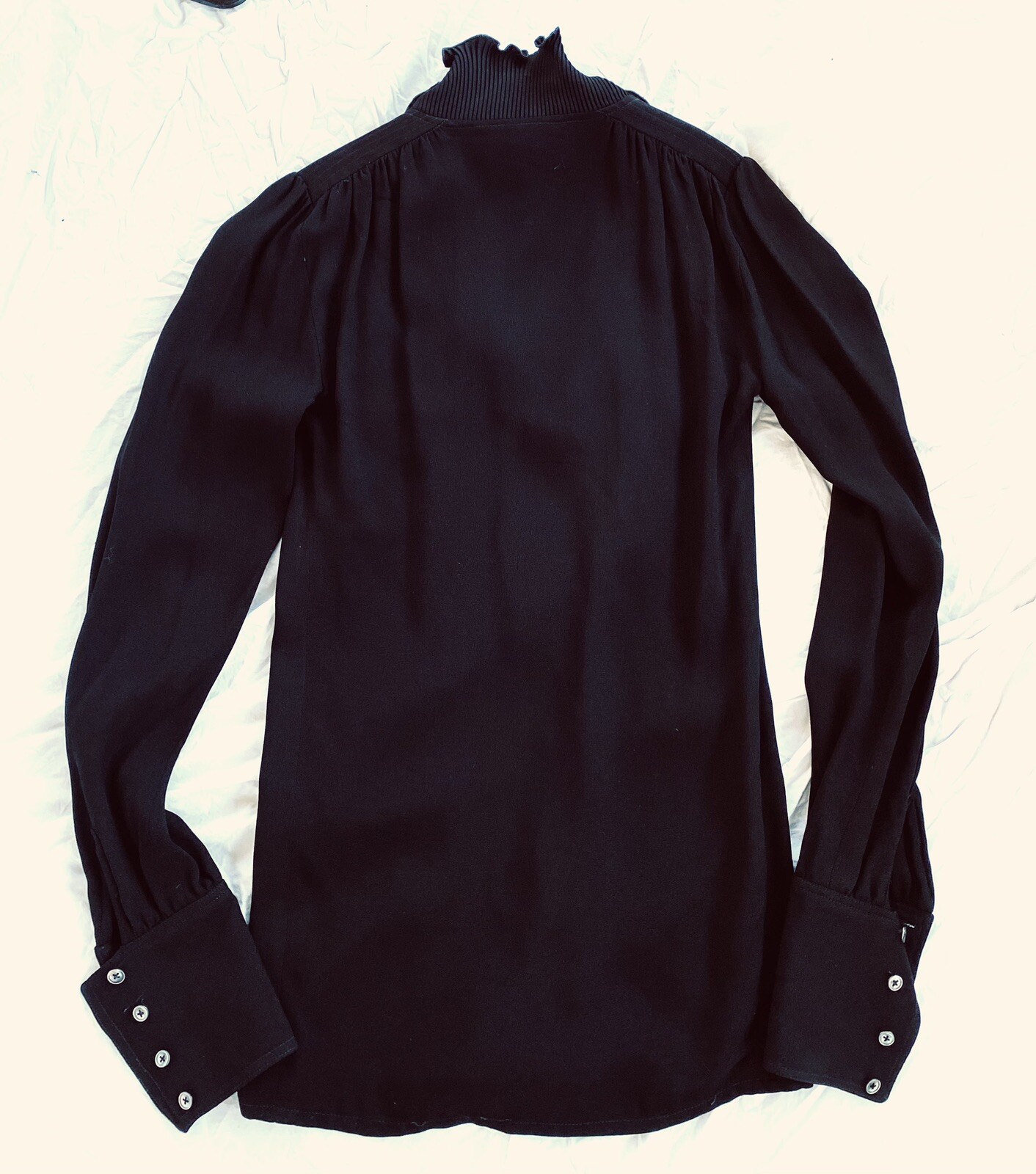 Zandra Rhodes Vintage 1970s Squiggle Ruffle Pleated Collar