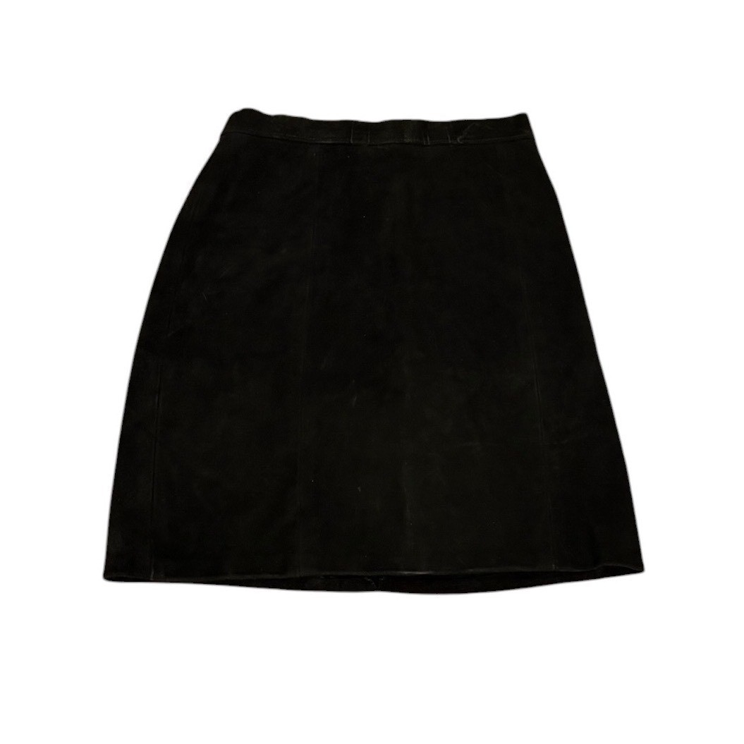 Vtg Outerwear by Phoenix Black Suede Leather Mini Skirt USA made sz 9/10 fits 6