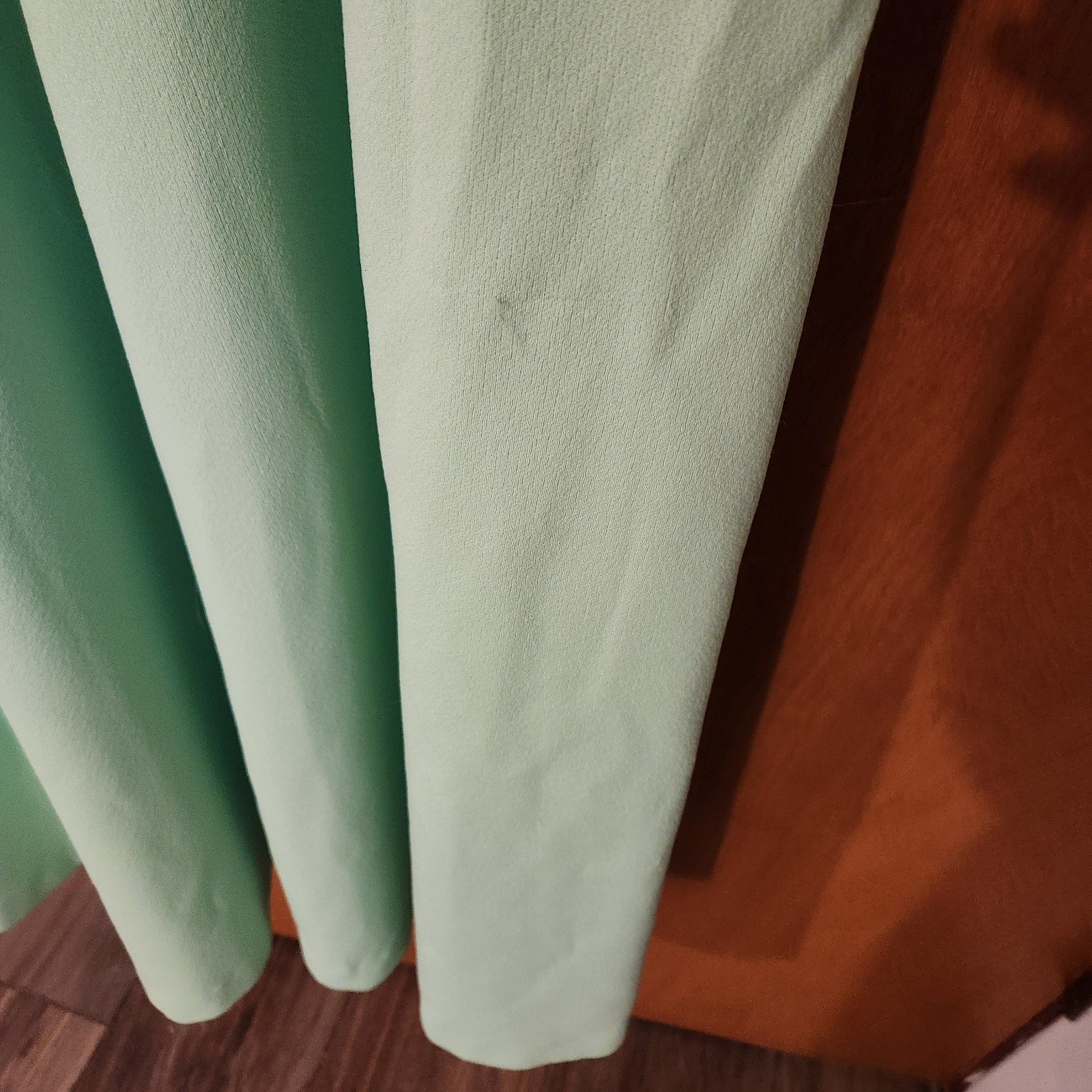 Vintage 70’s Montgomery Ward Maxi Dress Mint Green Poly Zip Back Dress 12 Tall