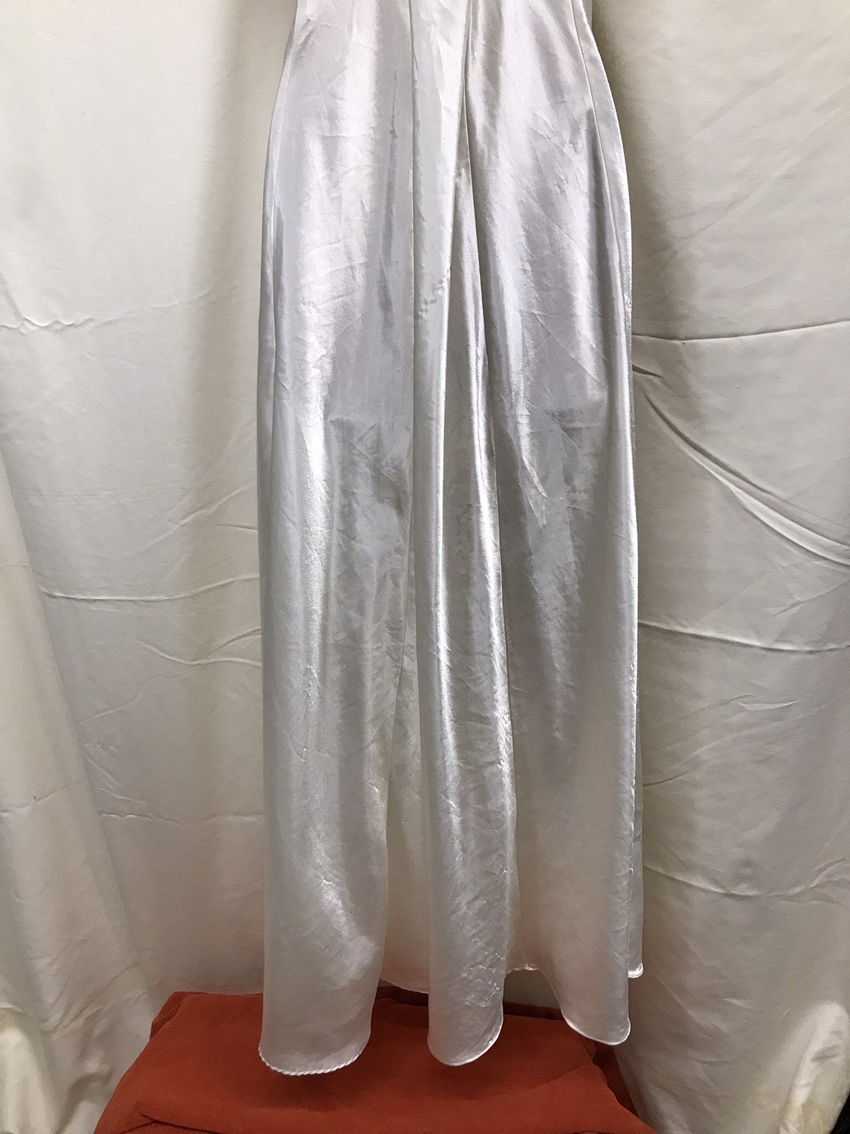 Victoria’s Secret Vintage Satin Lace Maxi Nightgown Champagne Slip Dress Sz L