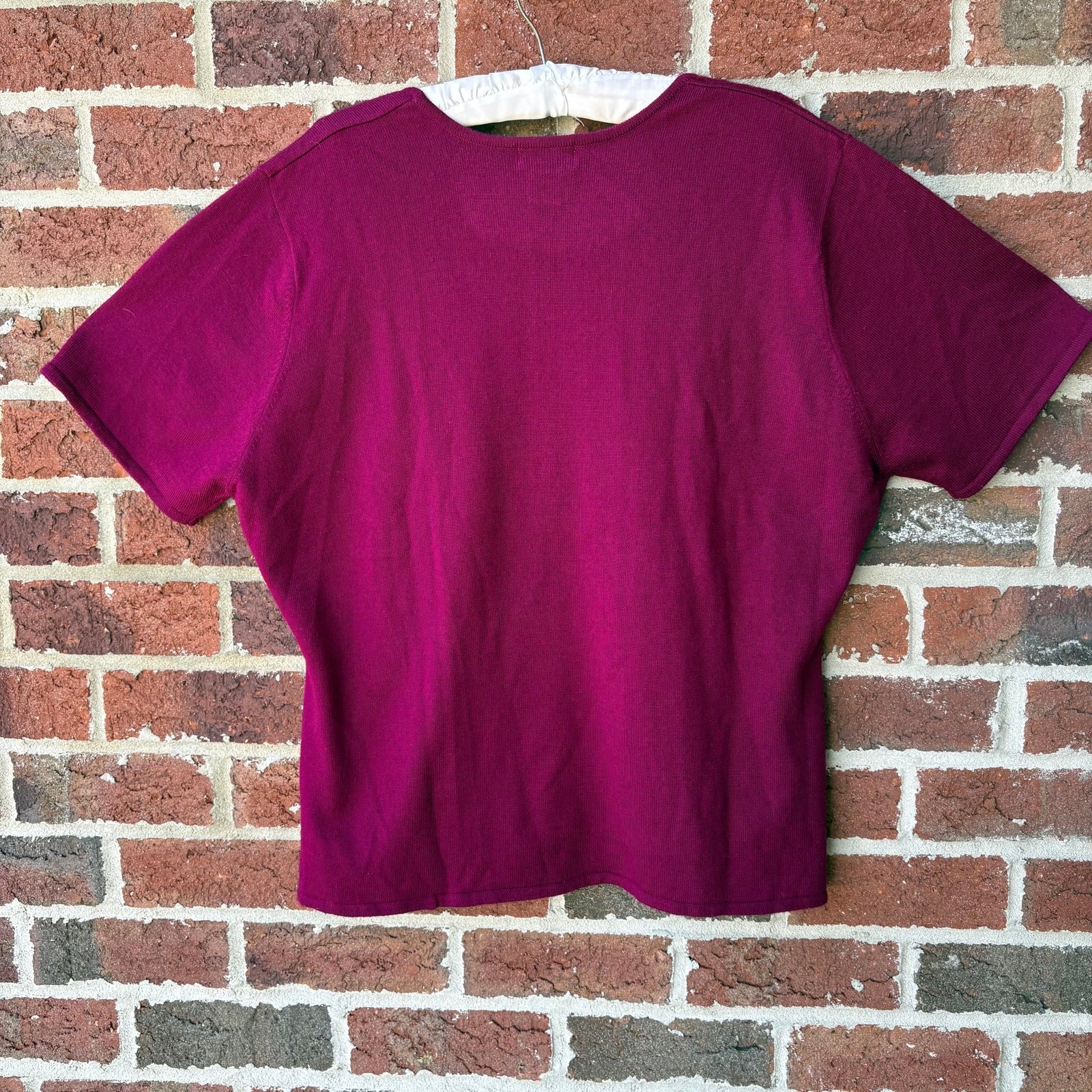 Vintage Avenue Fuchsia Short Sleeve Knit Top Size Womens 2X