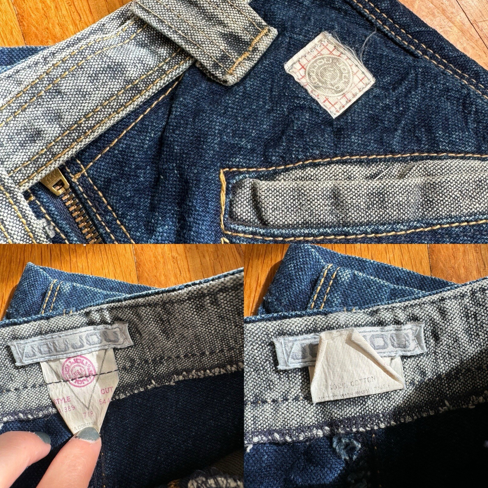 Vintage 80s Color Block Jeans – Double Zipper – Jou Jou Size S