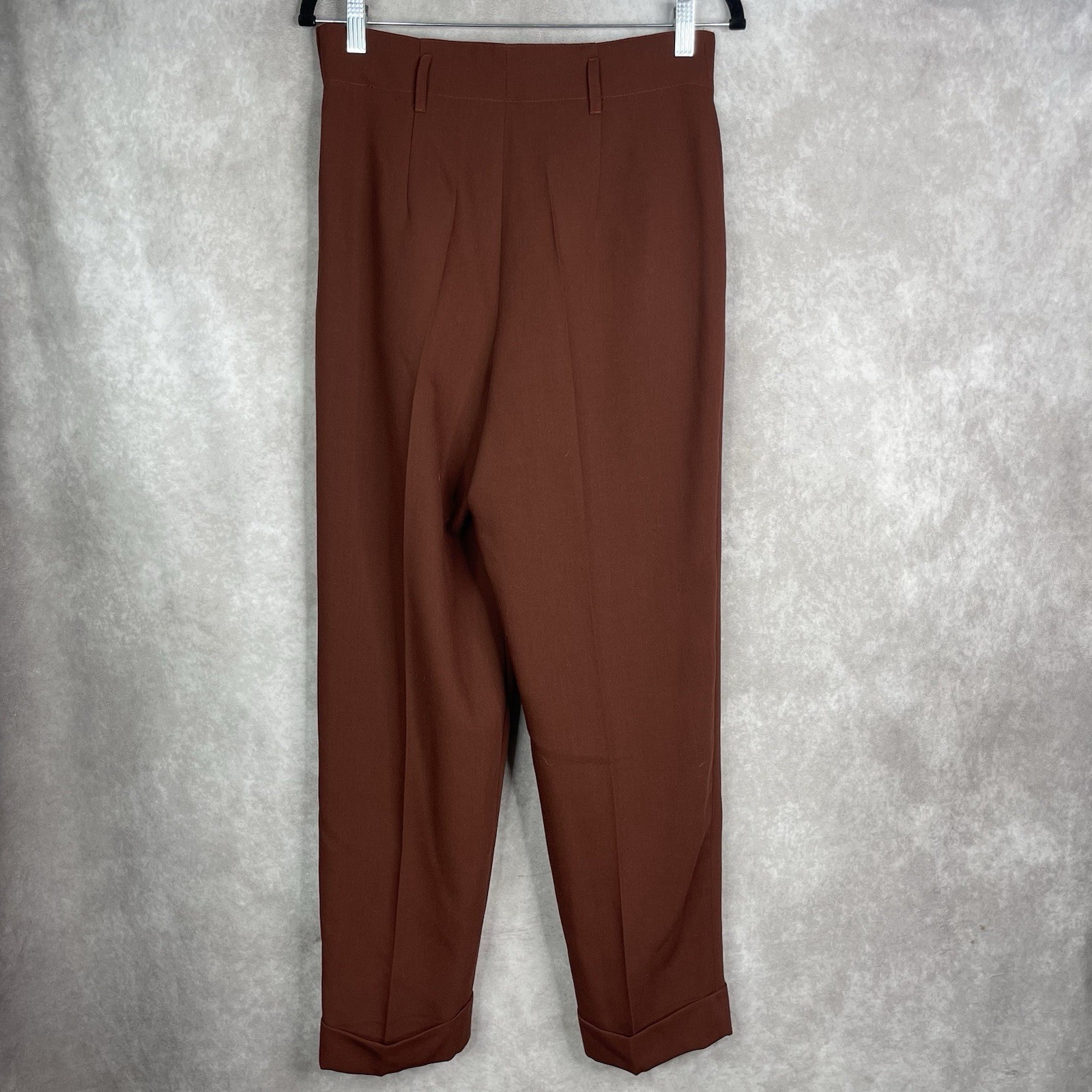 Vintage Seeler High Waist Cuffed Pleated Trousers W. Germany 50’s In Brown 38