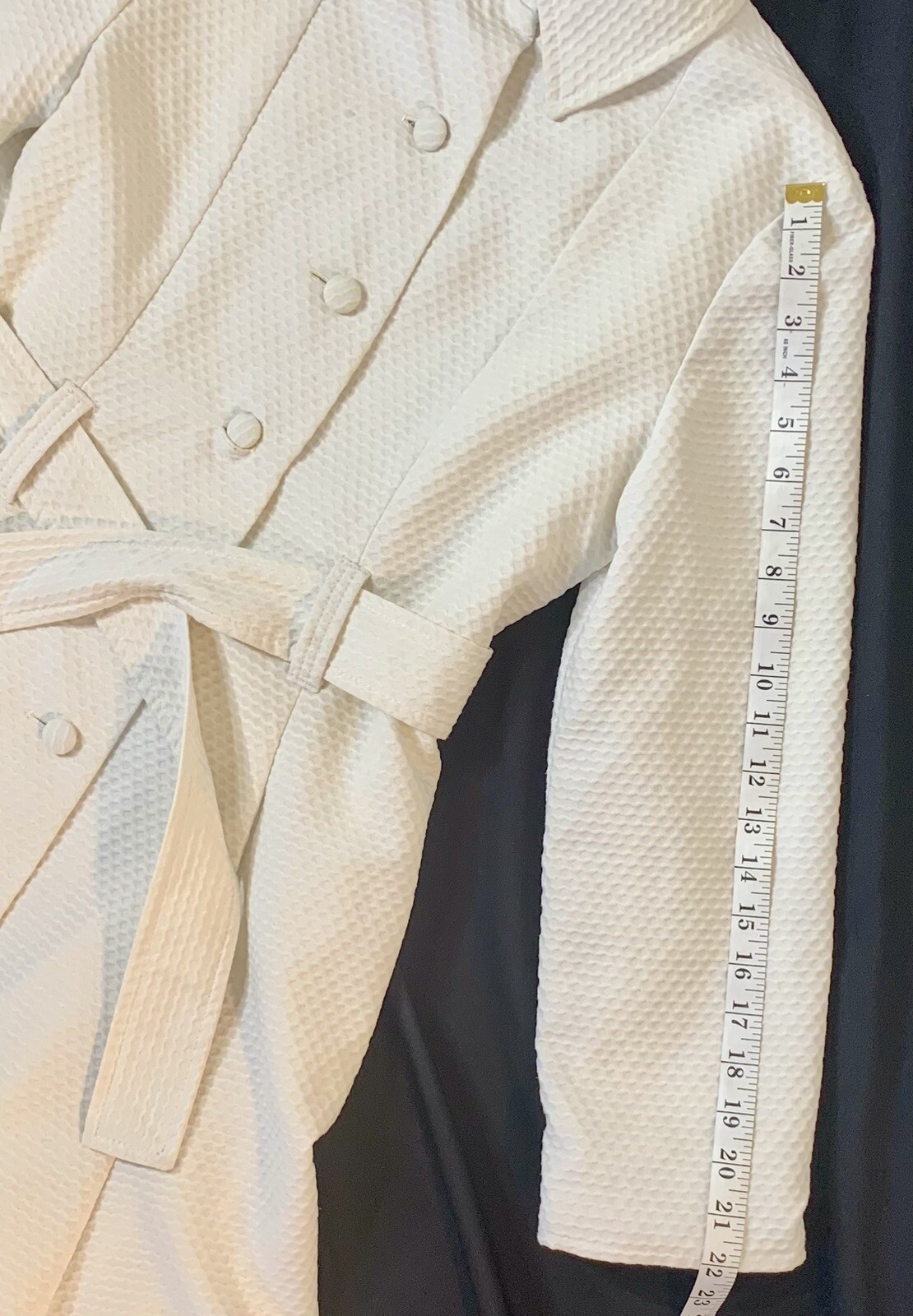 VTG- Marguerite Rubel COTTON WHITE LIGHT WEIGHT SWING TRENCH Super Chic Medium