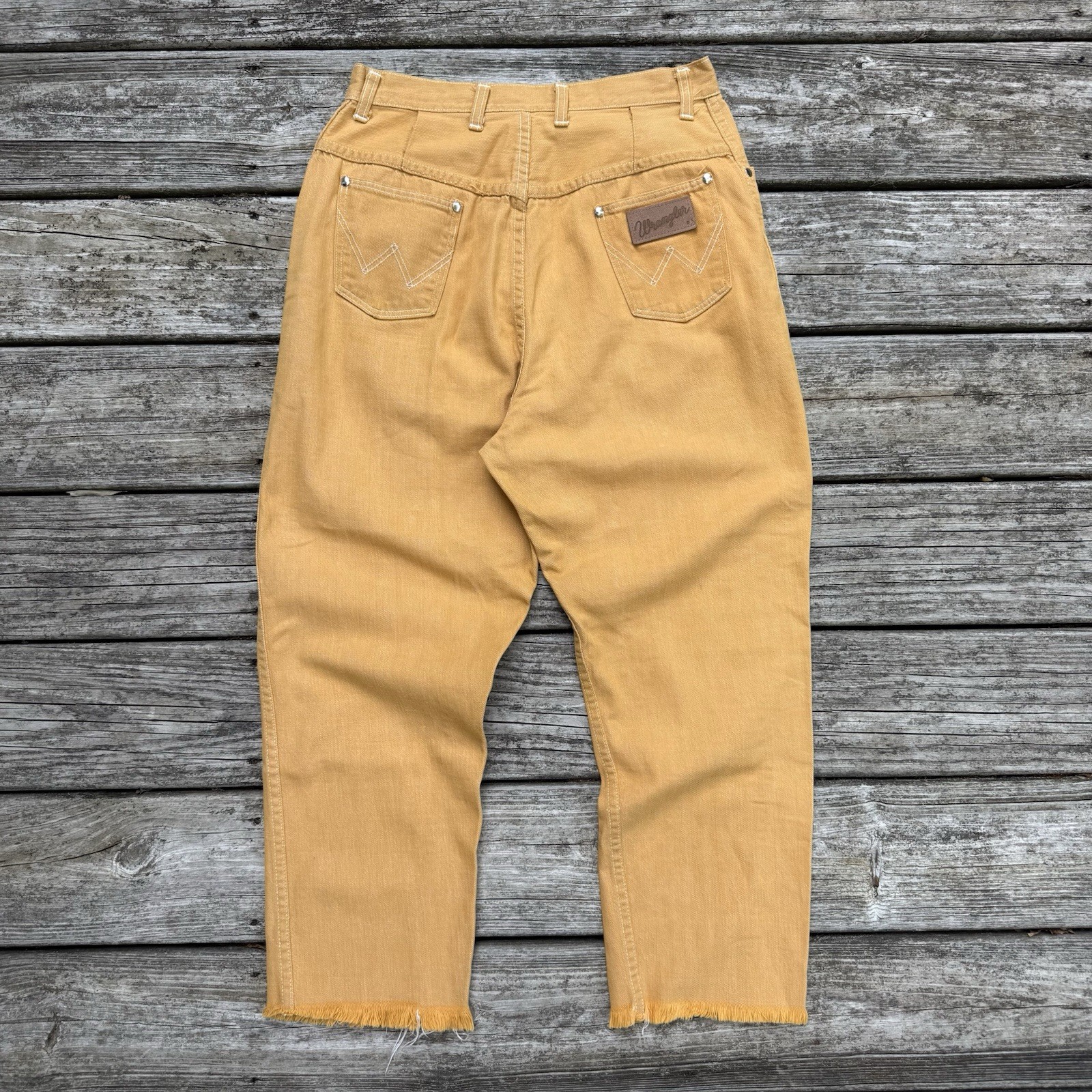 Vintage Misses Wrangler Sanforized Denim Jeans 60s 70s Mustard Yellow Workwear