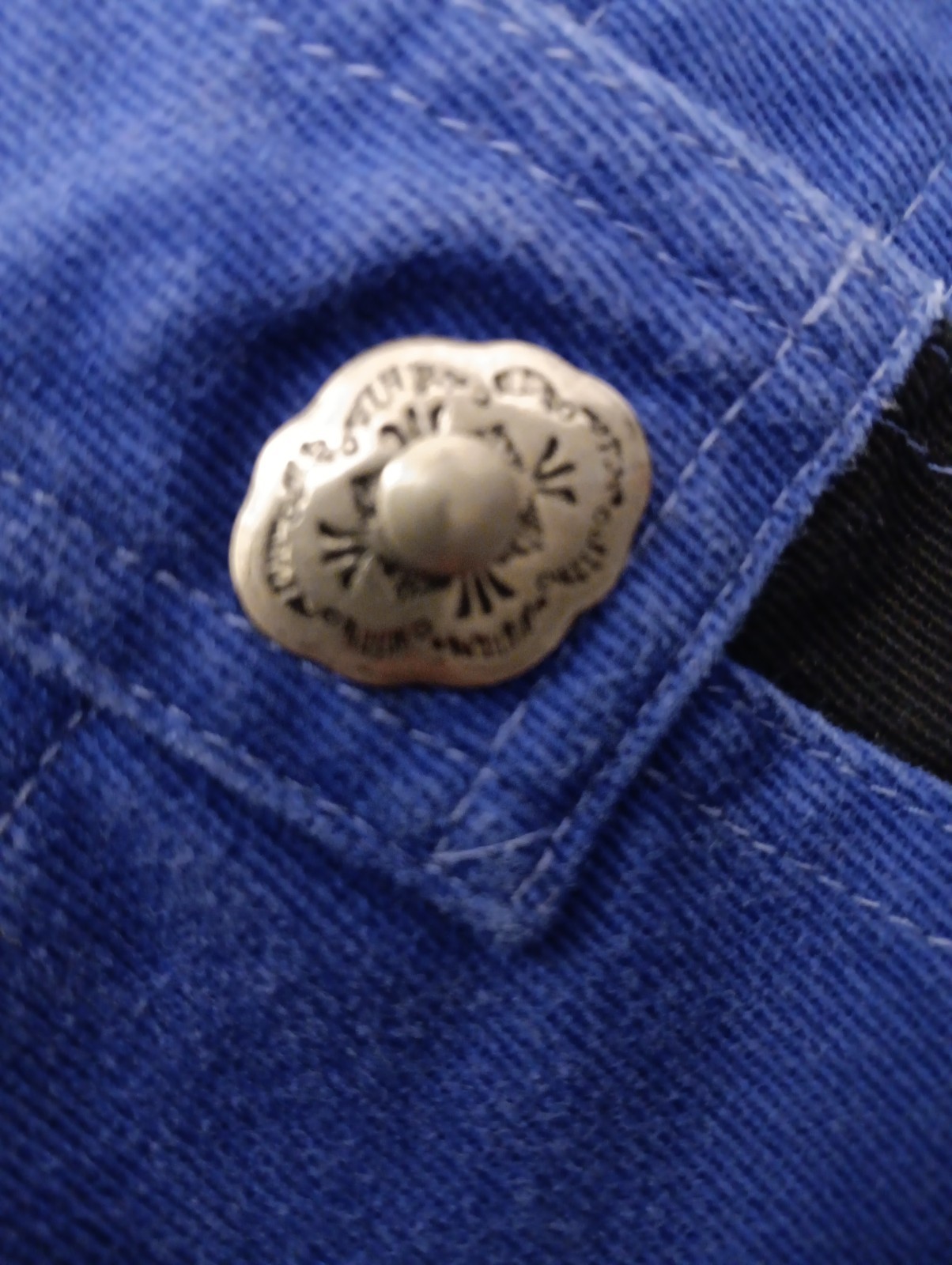 Vintage Roughrider by Circle T. Navy W Black Demin western high-rise jeans 9/10