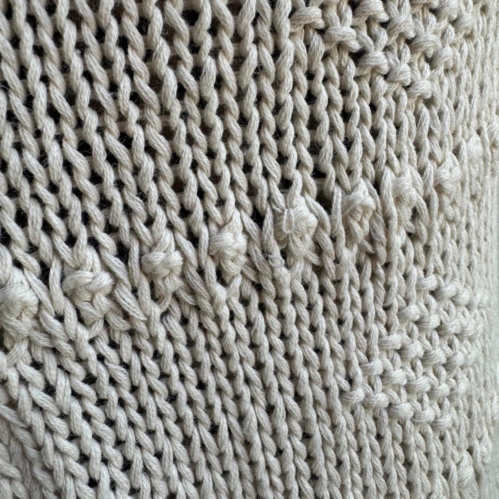 Herald House Vintage Cream ramie & cotton hand knitted 3/4 sleeves sweater