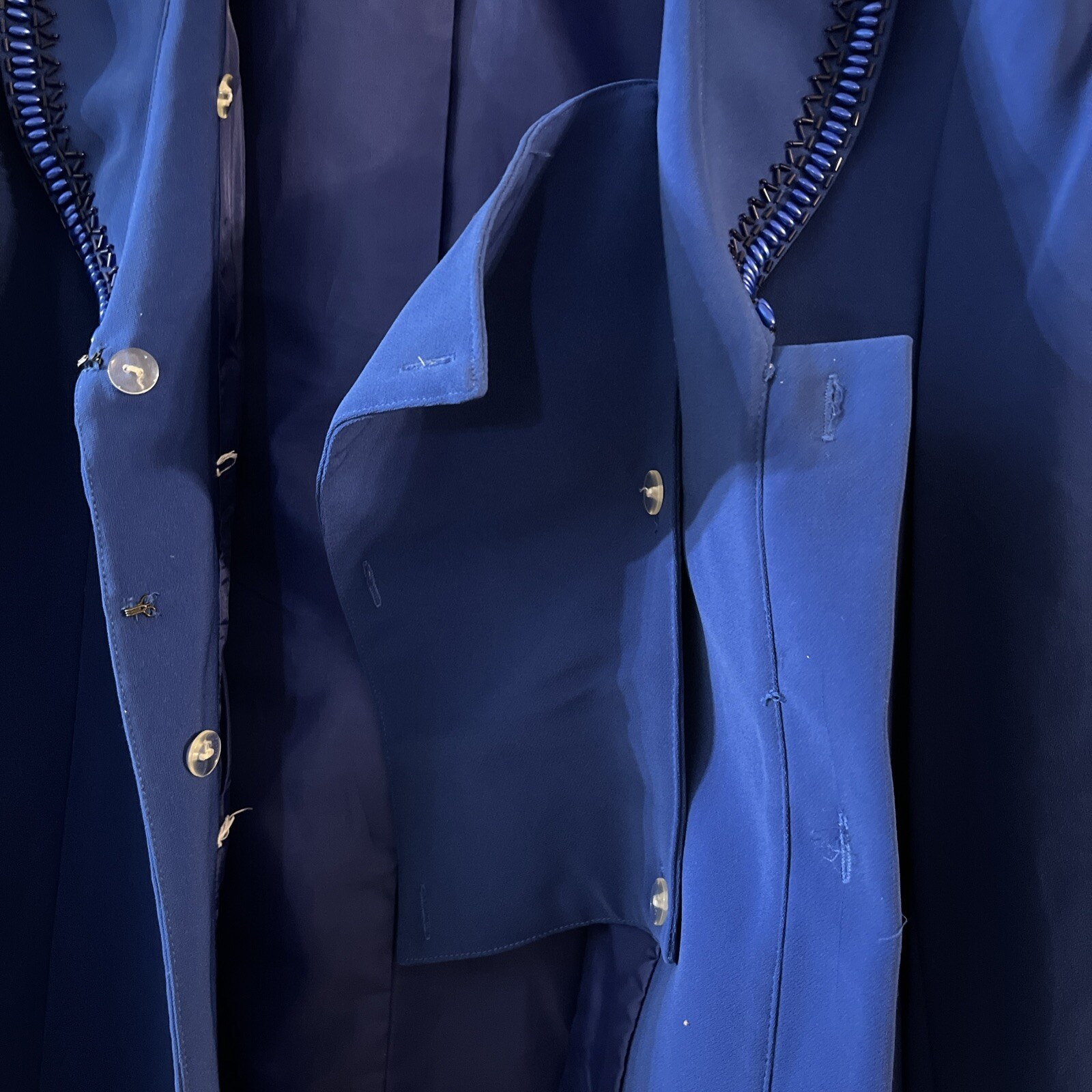 Vintage Elite Champagne Royal Blue Women Size 20 Blazer Embellished Gorgeous