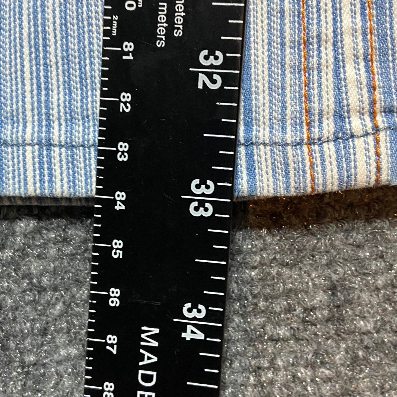 Gasoline Vintage Blue White Striped Flare Bell Bottom Jeans Size 9 Y2K Bratz 90s