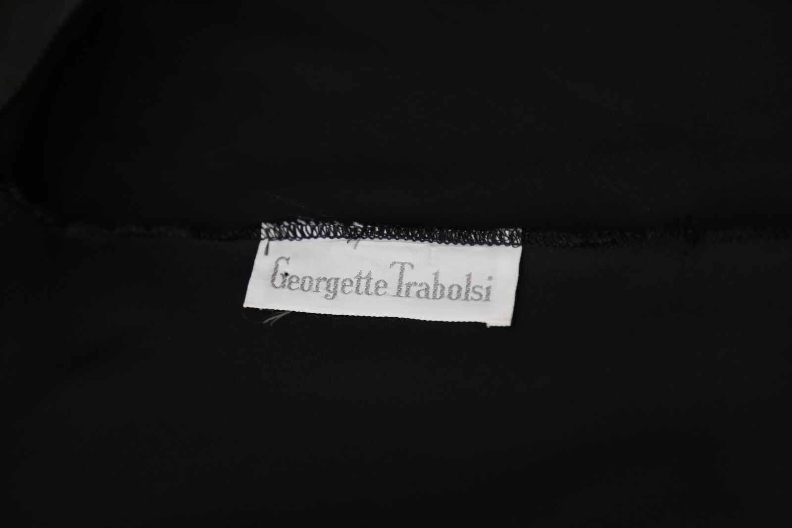 Georgette Trabolsi Womans Vintage Black Satin Wrap Dress Robe Whimsy Witchy Goth