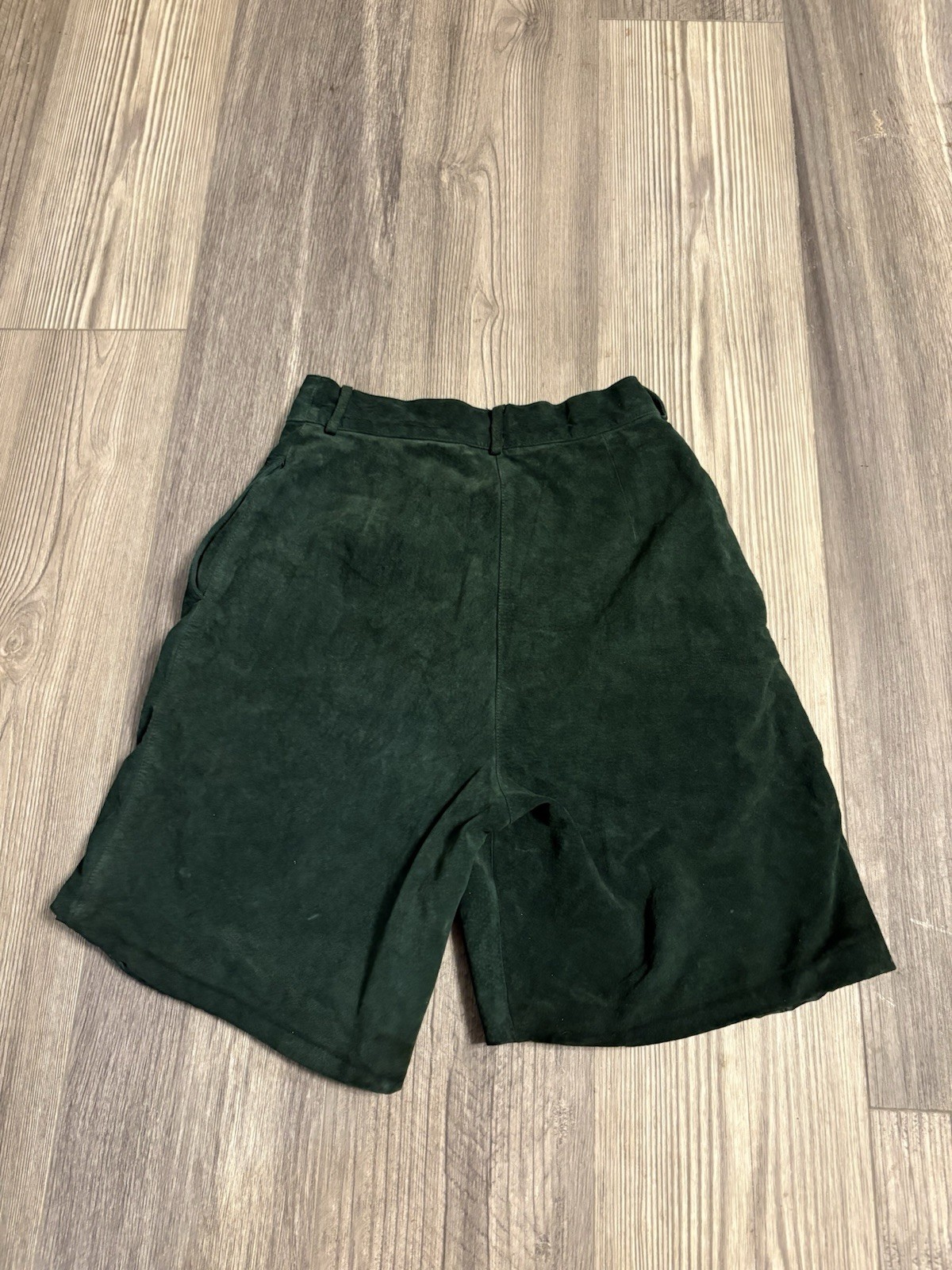 David Hollis Vintage Suede Shorts Size 10 Dark Green Dark Academia Indie Sleaze