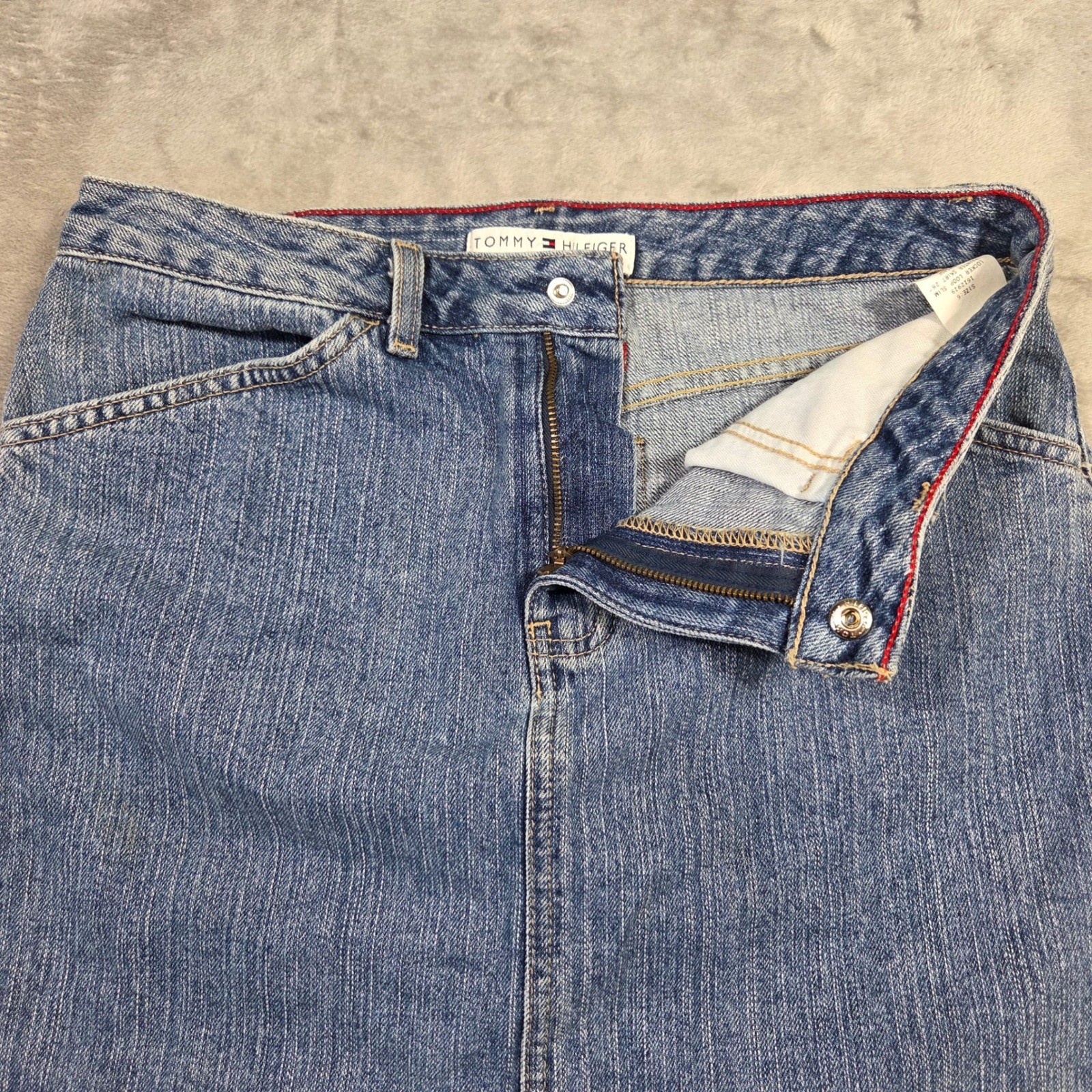 Tommy Hilfiger Vintage 90s Denim Y2k Skirt Retro 2000s Bratz Hiphop Womens 6