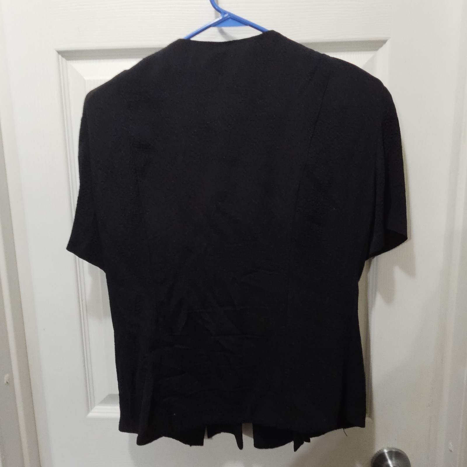 Vtge Betsy’s Things Short Sleeve Jacket Black Zipper Gold Accents USA