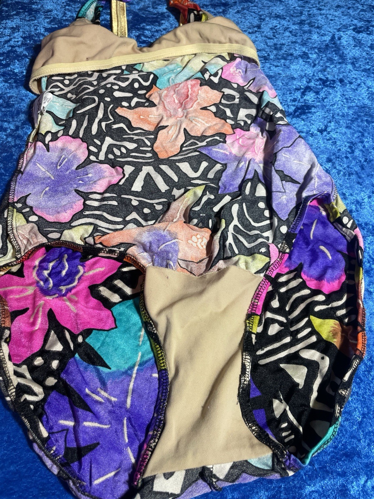 Vintage Sergio Valente Swimsuit 90s Floral Abstract 9/10