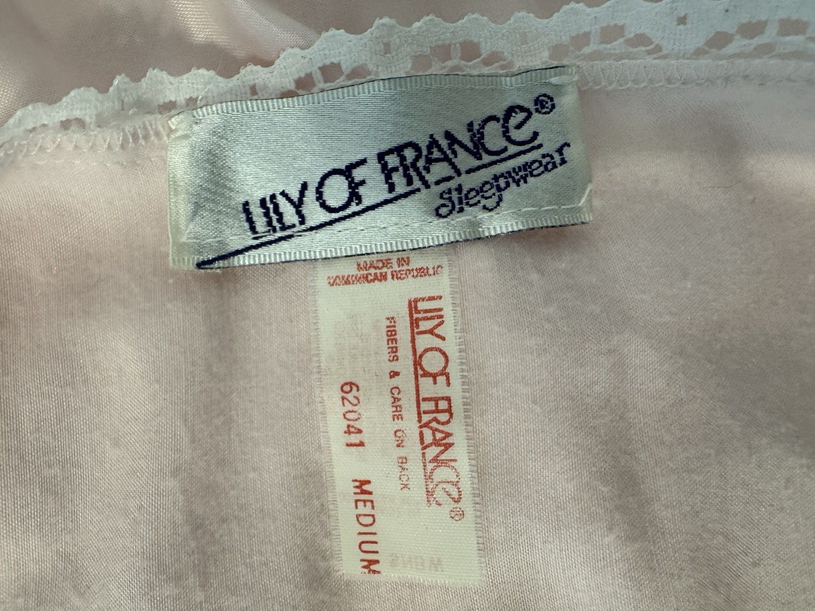 Vintage Lily of France Pink Lace Ruffle Nightgown Long Sleeve Cottagecore Me