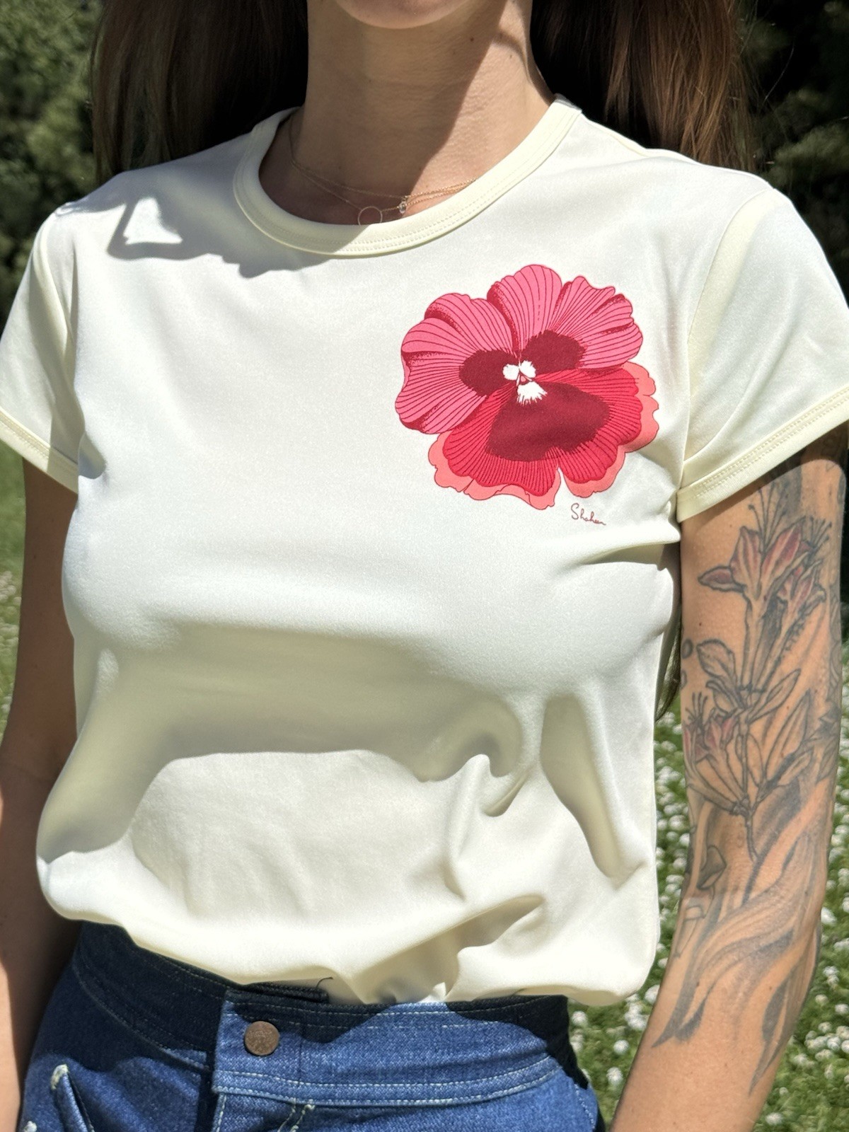 Vintage 1970s Shaheen Floral Hawaiian Top, Signed Size 6