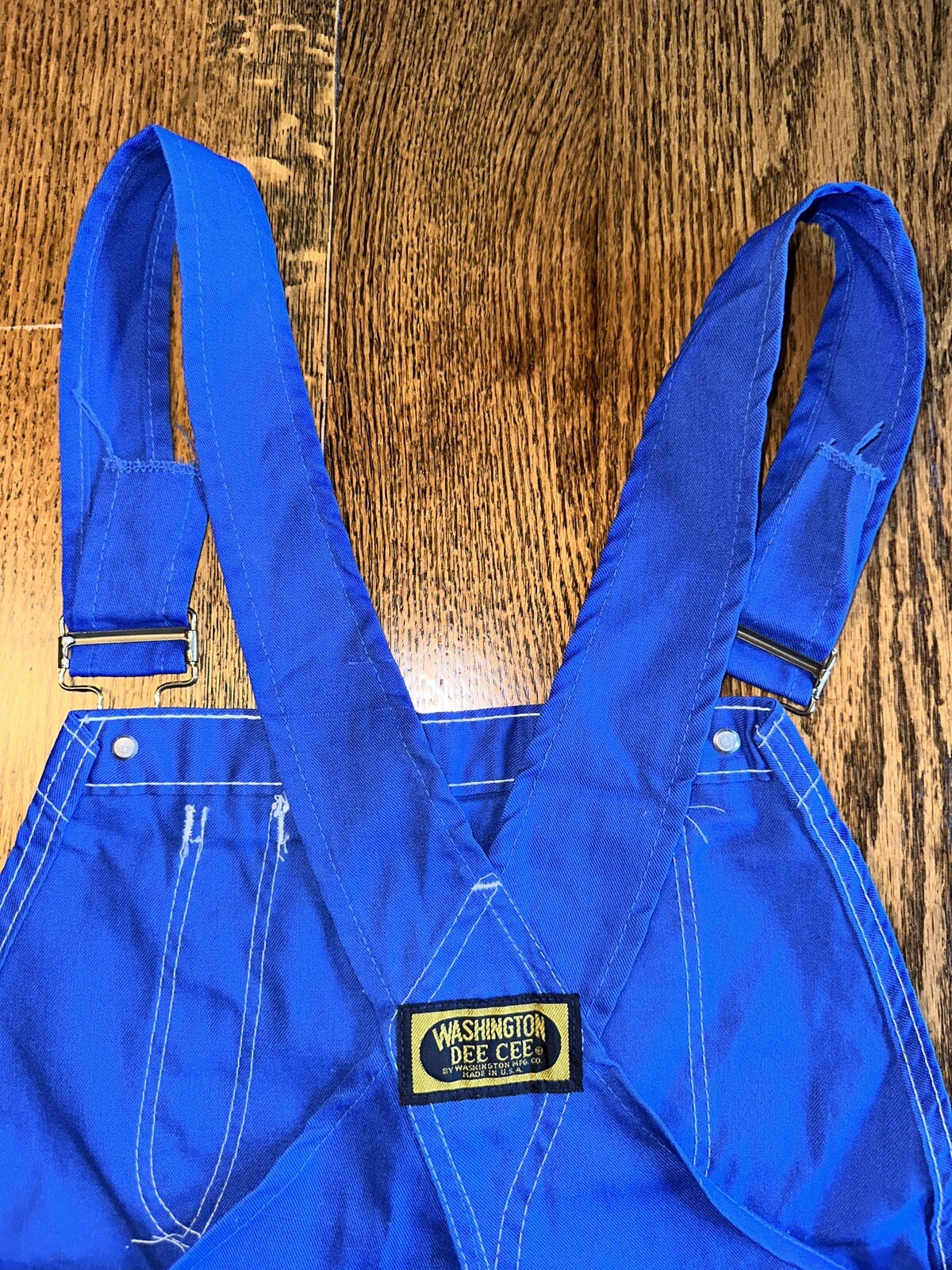 Vtg Washington Dee Cee Overalls Shorts Shortalls Blue 11/12 Not Denim Made USA
