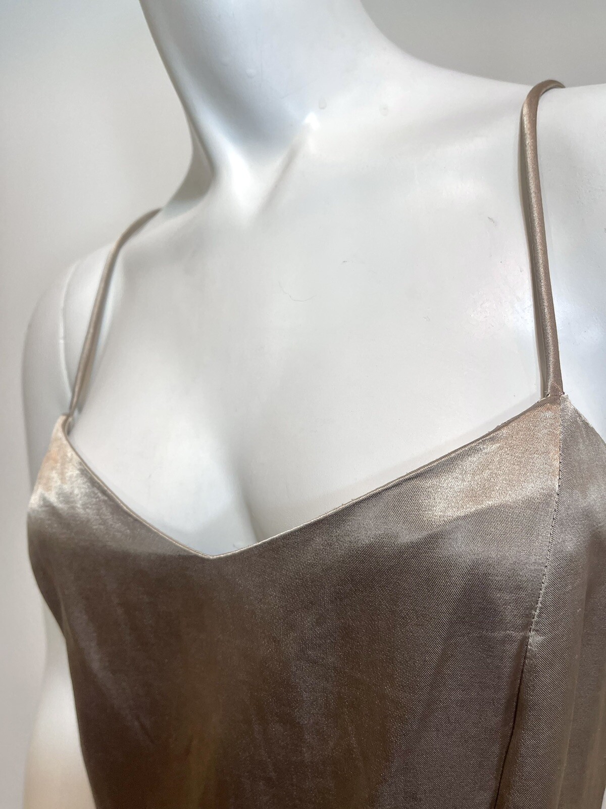 Vintage 90’s SATIN SLIP DRESS M Sexy Gold Y2K Party Beach Festival Rave Mini