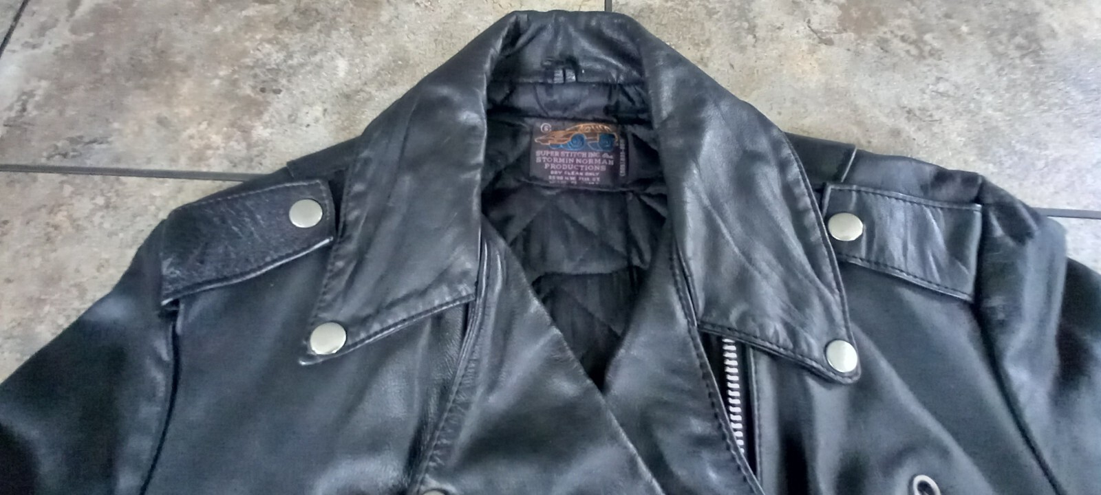 Vintage Stormin Norman 80s Biker Jacket With Harley Back Patch