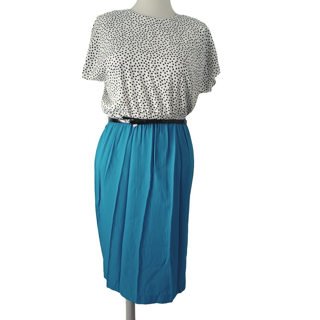 VINTAGE ALEXIS FASHION INC 2 PIECE SET- OPEN JACKET/DRESS SIZE 13/14