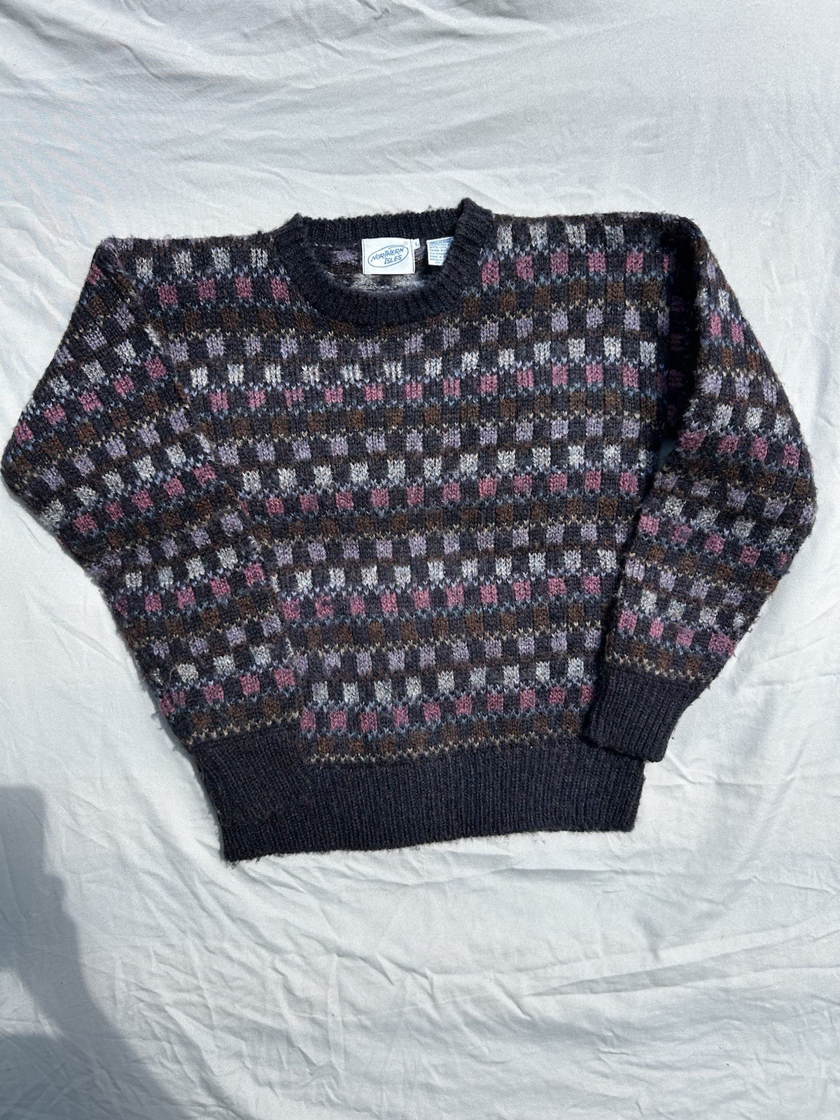 Vintage Northern Isle Sweater Geometric Pattern