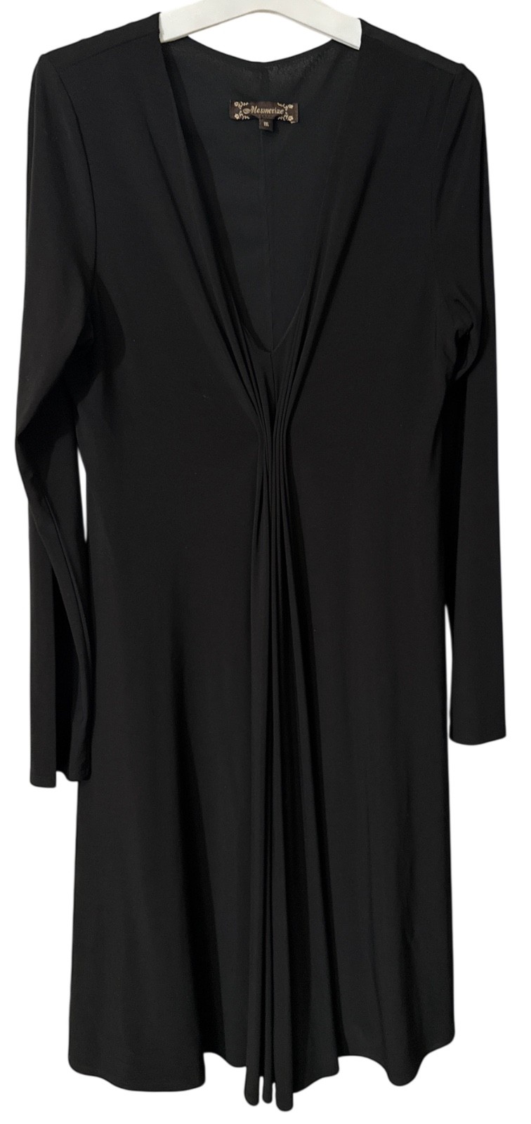 Vintage Mesmerize Sexy 70’s Disco Black Long Sleeve Maxi Dress (M)