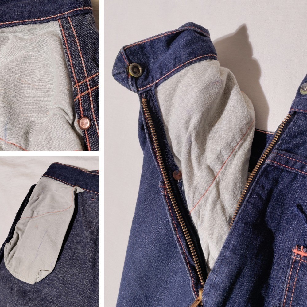 Ranch Craft High Rise Women’s Denim Jeans Talon Zip 35×28.75″ 50s 60s Imperfect
