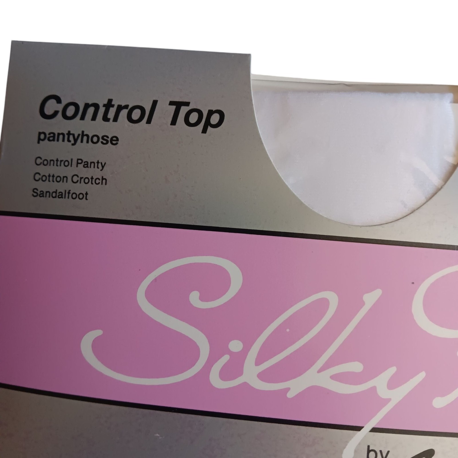 Vtg Pantyhose Silky Fit Bill Blass Control Top A White Cotton Crotch Sandalfoot