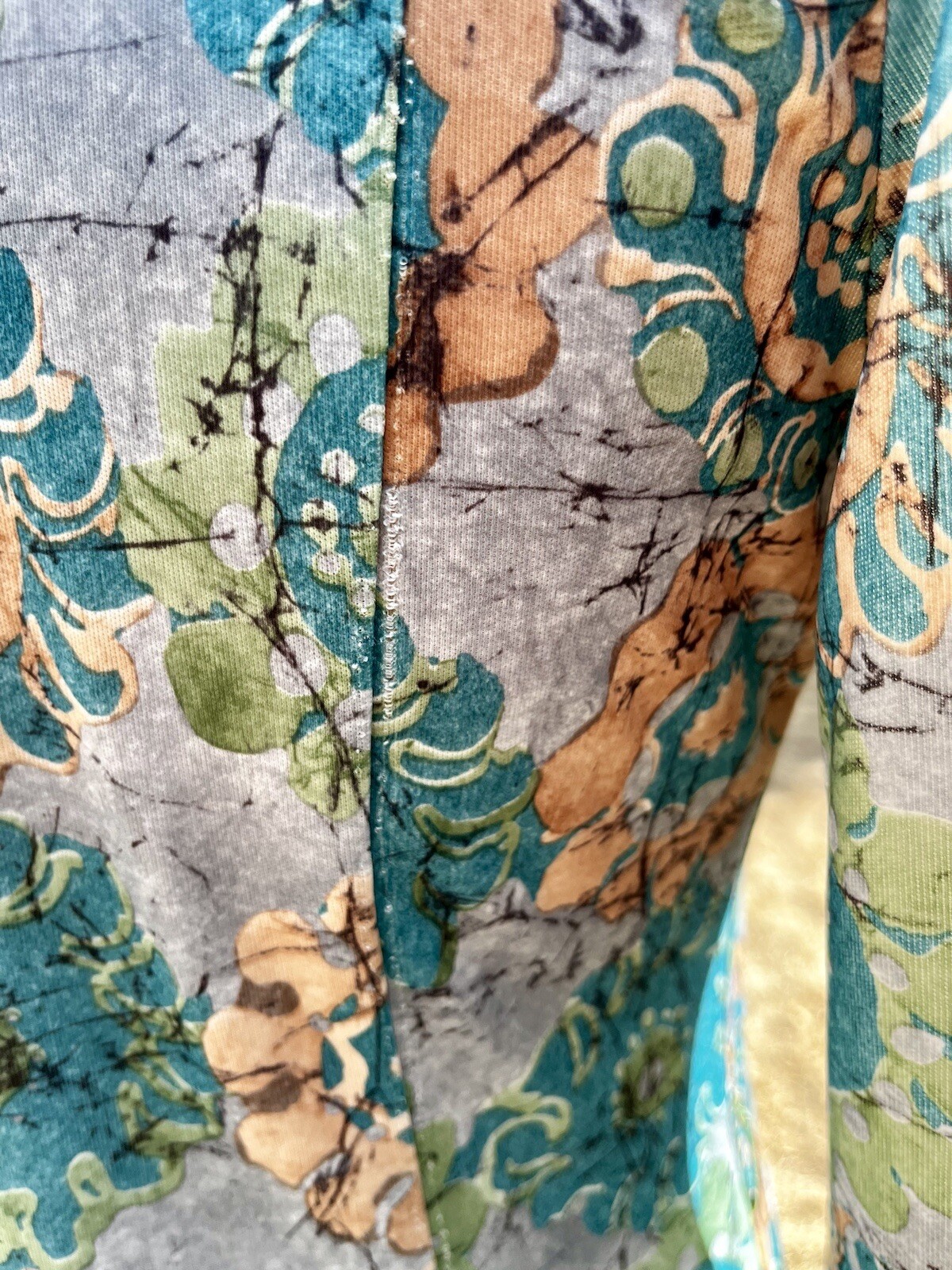 Homemade Paisley Green Long Sleeve Dress 1970s Style Vintage? 30 Waist 35 Bust