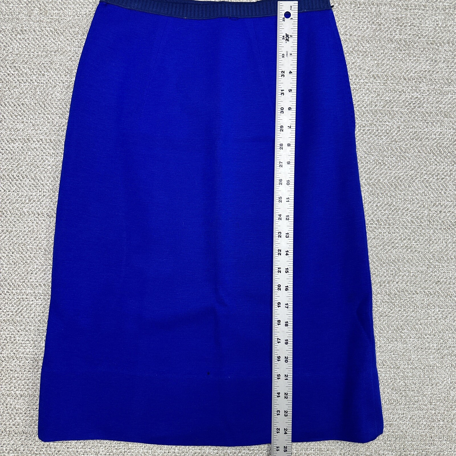 50s Amalfi Imports 3 Pc Italian Wool Knit Womens Suit Blue Pencil Skirt Sz L 12