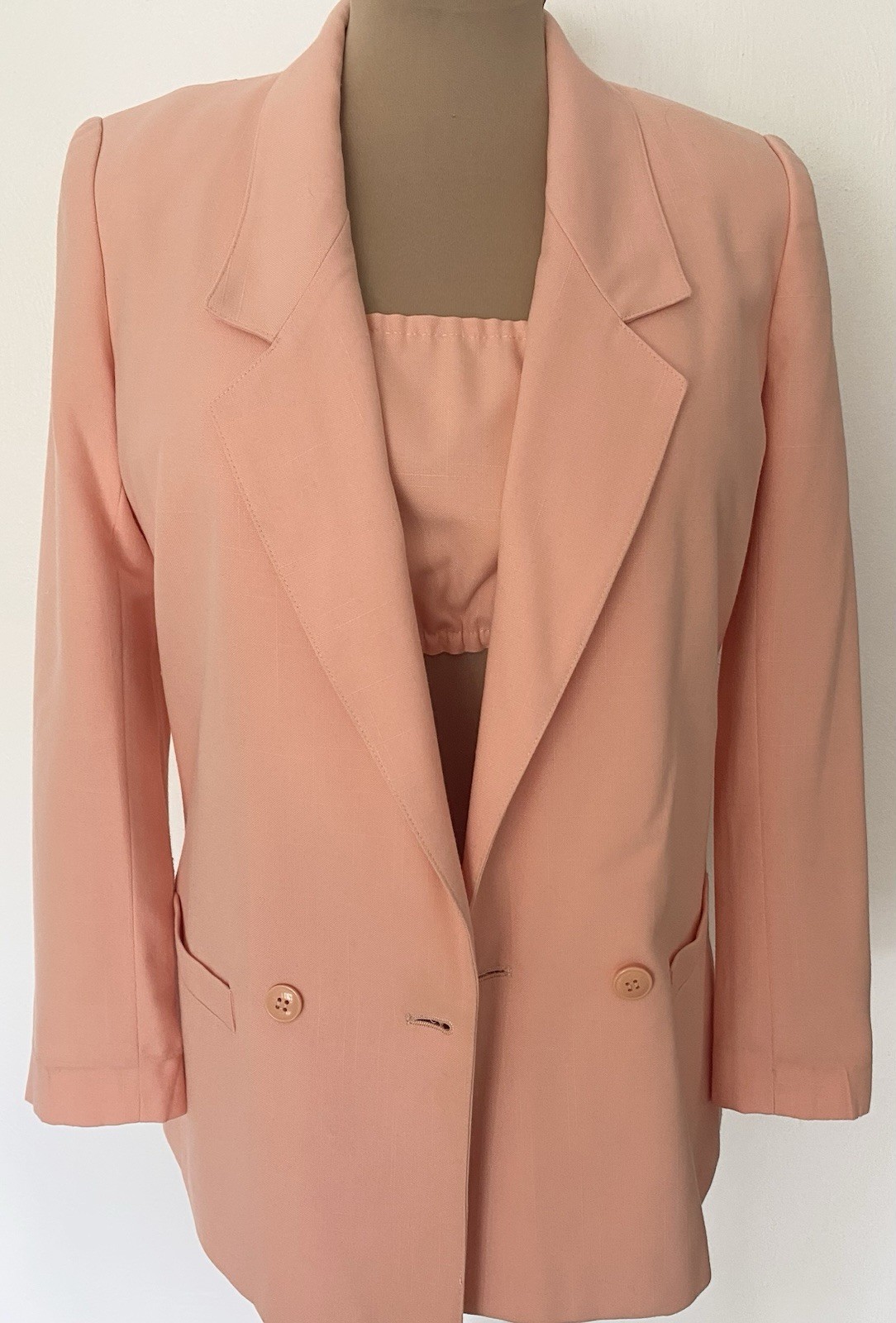 Vintage 80s Jacket and Tube Top Set *Size 8* PERSONAL IMAGE Blazer and Crop Top