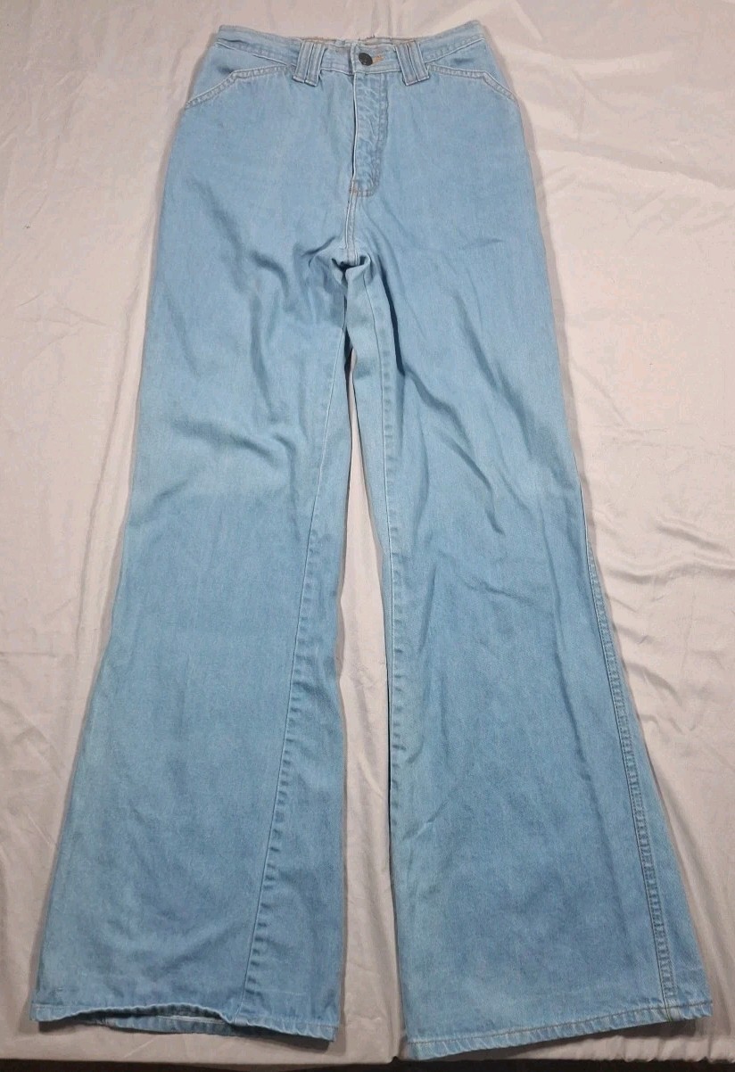 Vintage 70s Women’s „Male” Brand Jeans Bell bottom Flare Denim Size 24 X 32