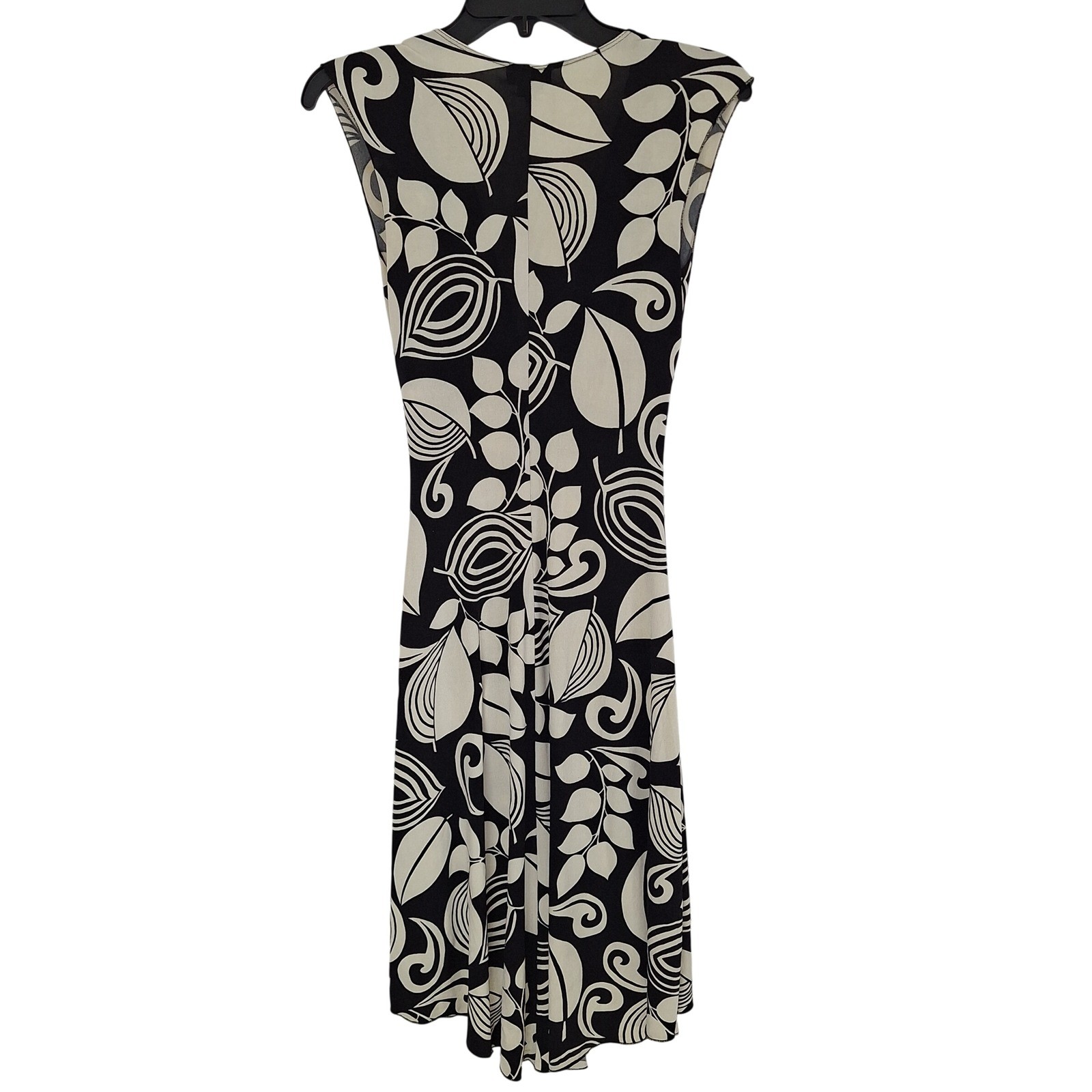 Vintage Y2K Whimsigoth XOXO Collection Black Cream Leaf Deep V-Neck Dress M