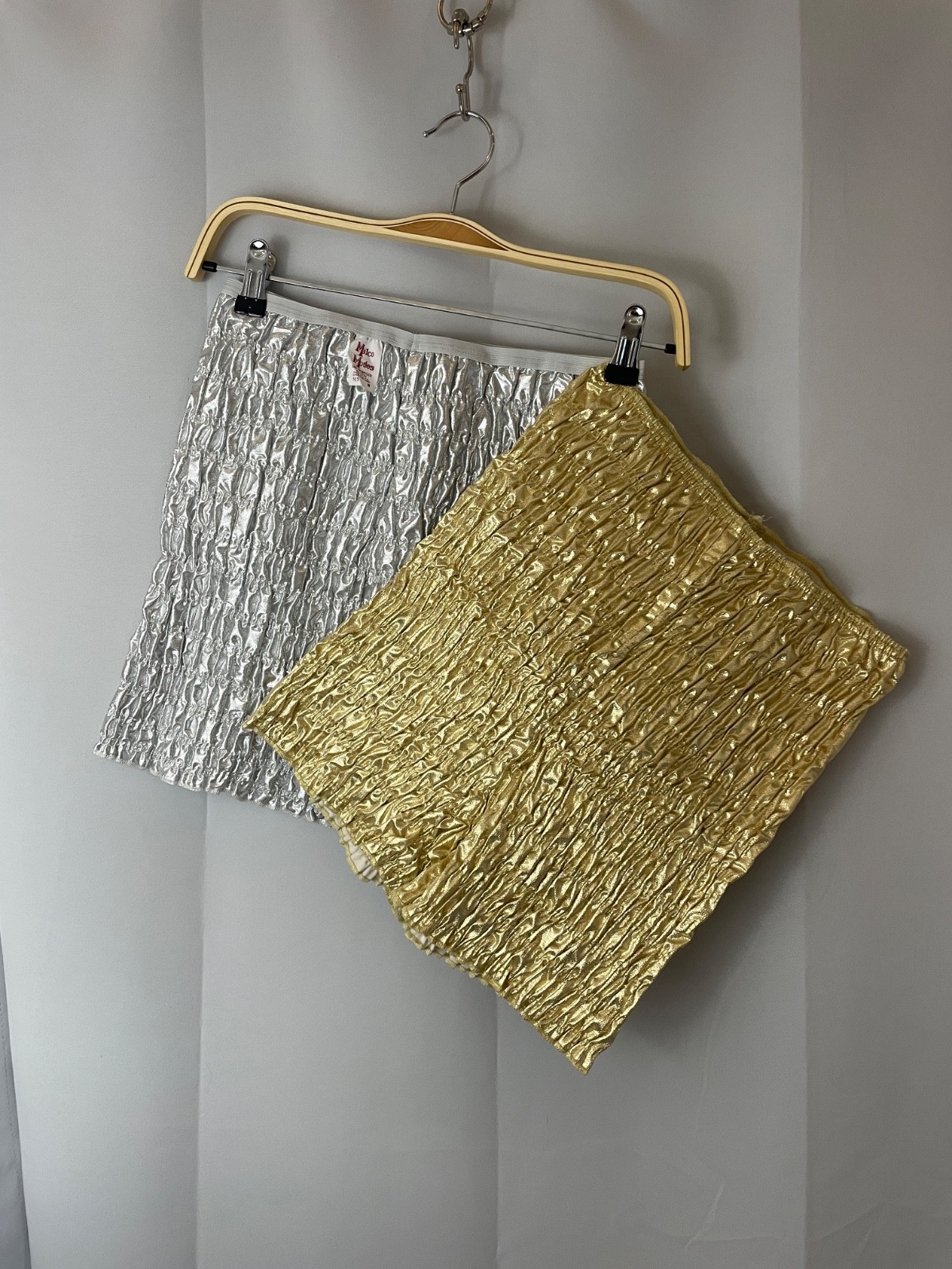 Ruffle Panties Panty Bloomers Burlesque Dance Pants Silver Gold Lame deadstock M