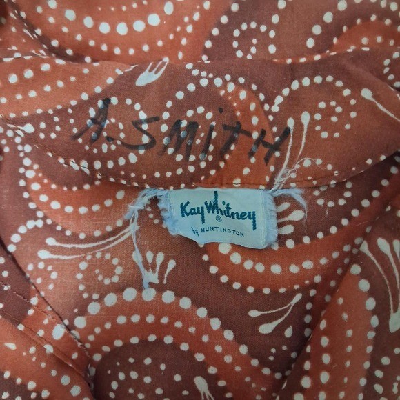 Vintage 60s 70s Kay Whitney Psychedelic Swirl Day Dress Housecoat – L / XL