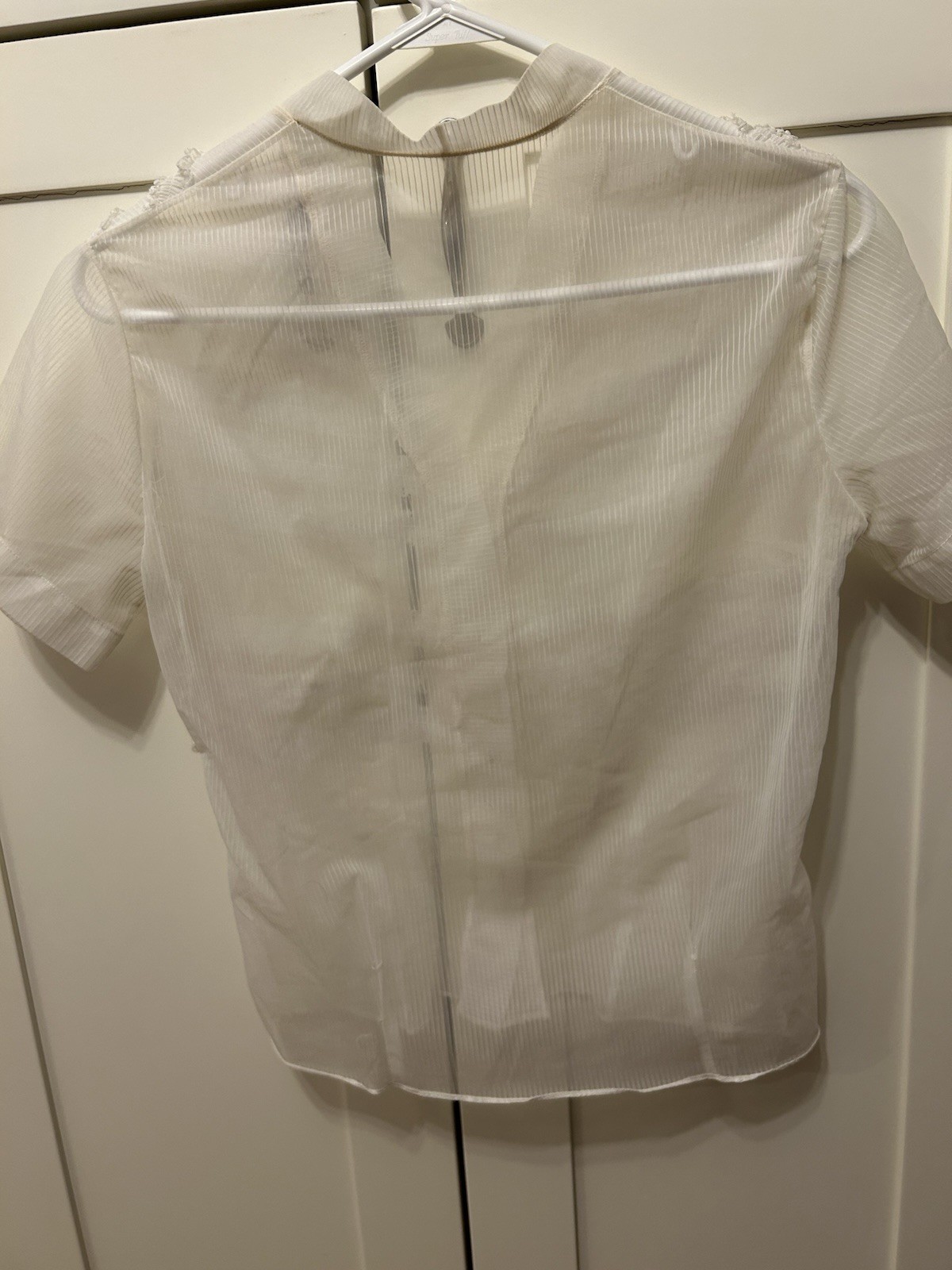 Off-White/Ivory Women’s Antique Sheer Blouse Vintage EST 1950’s