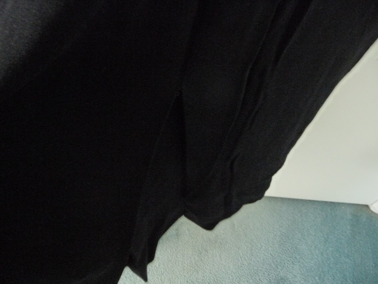#81 vtg 40`s/50`s LONG BLACK STRAIGHT SKIRT Satin Taffeta ? by Mr GEE