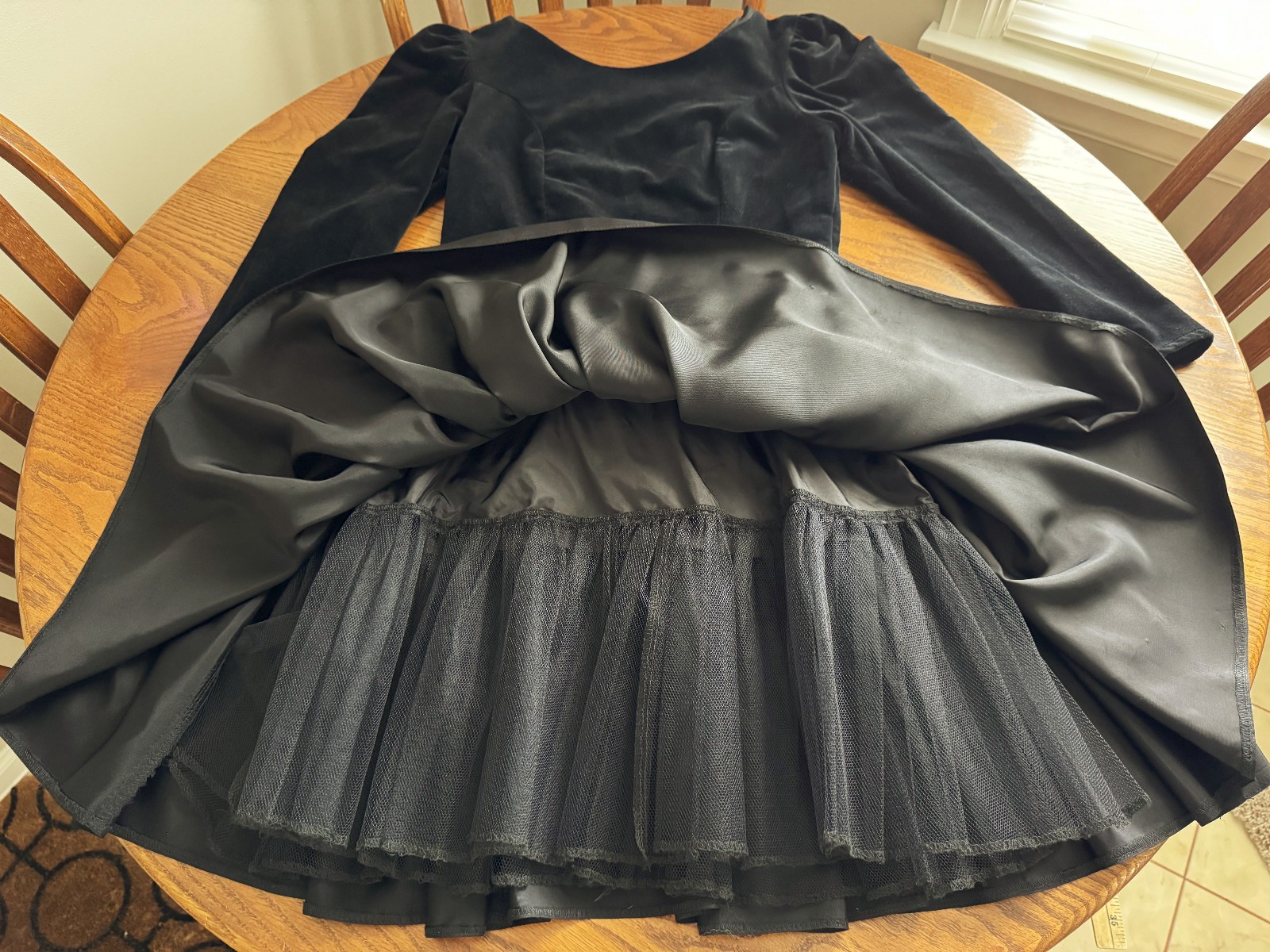 Vtg ’90s ARIELLA London Sz L Velvet Fit & Flare Retro Style Black Cocktail Dress