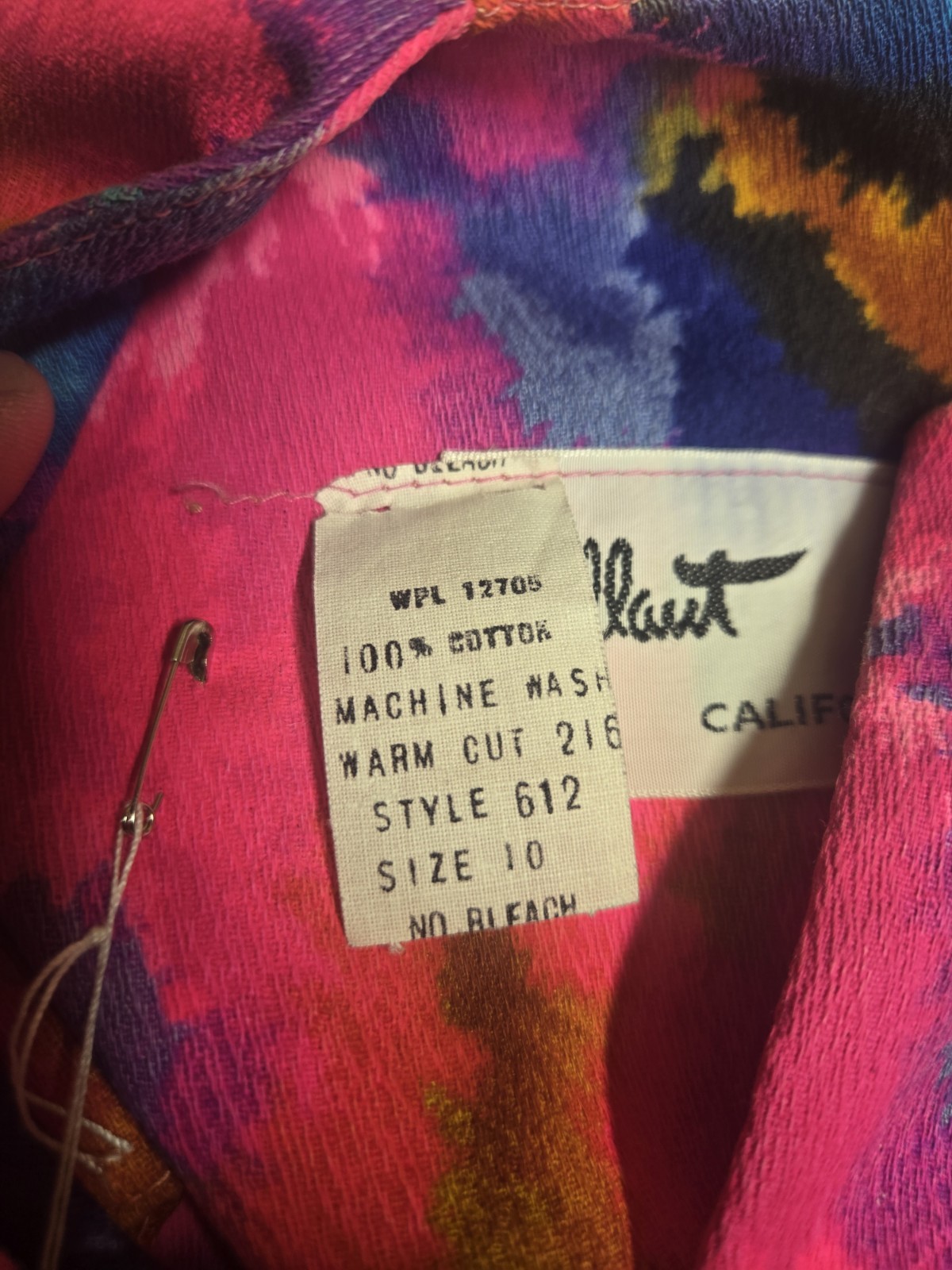 Vintage Gallant Of California Hawaiian Styled Barkcloth Maxi Aloha Dress w1155