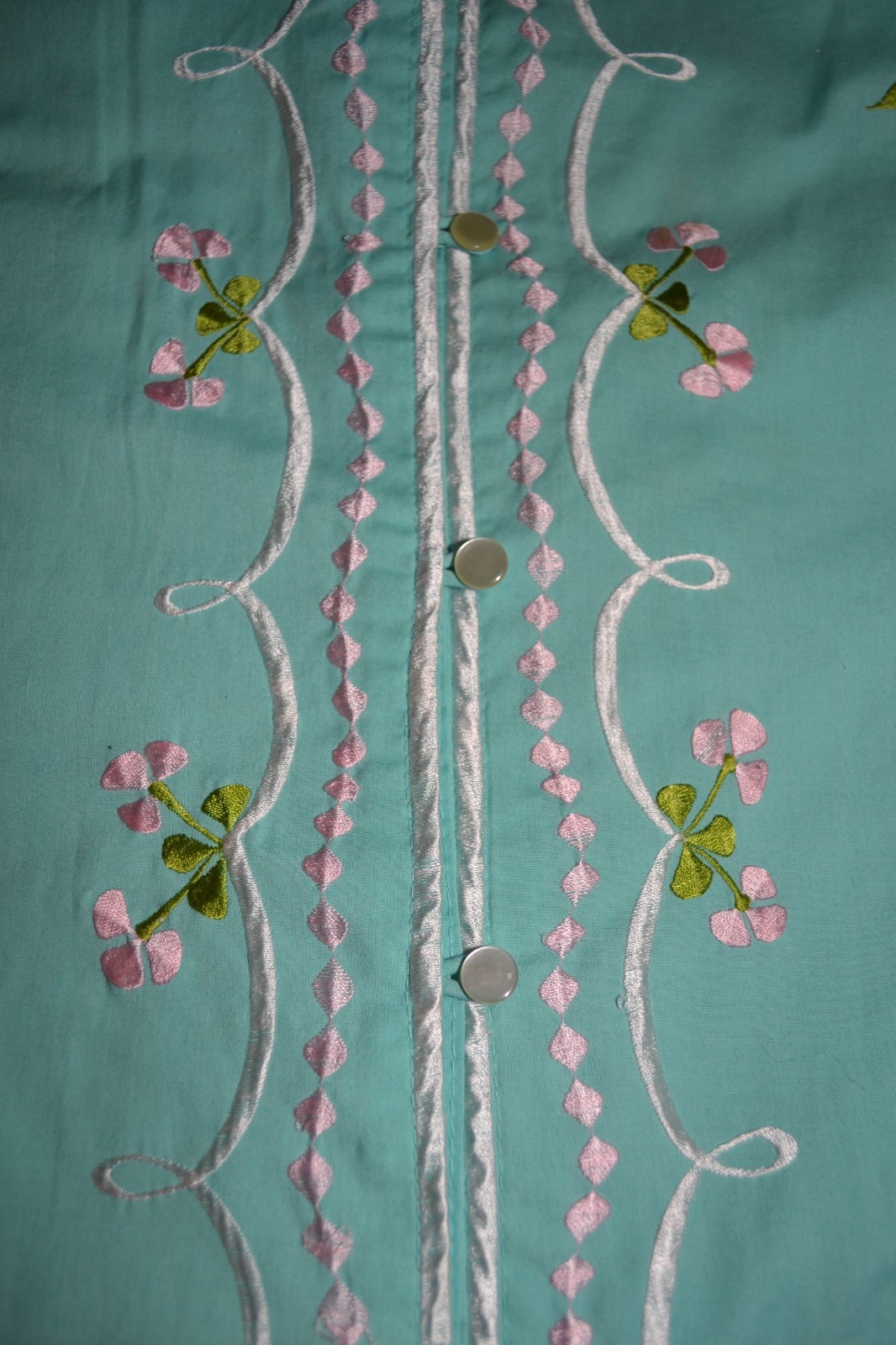 Vintage Caro of Honolulu LOT of 4 Embroidered Button down mock neck Tunics sz 12