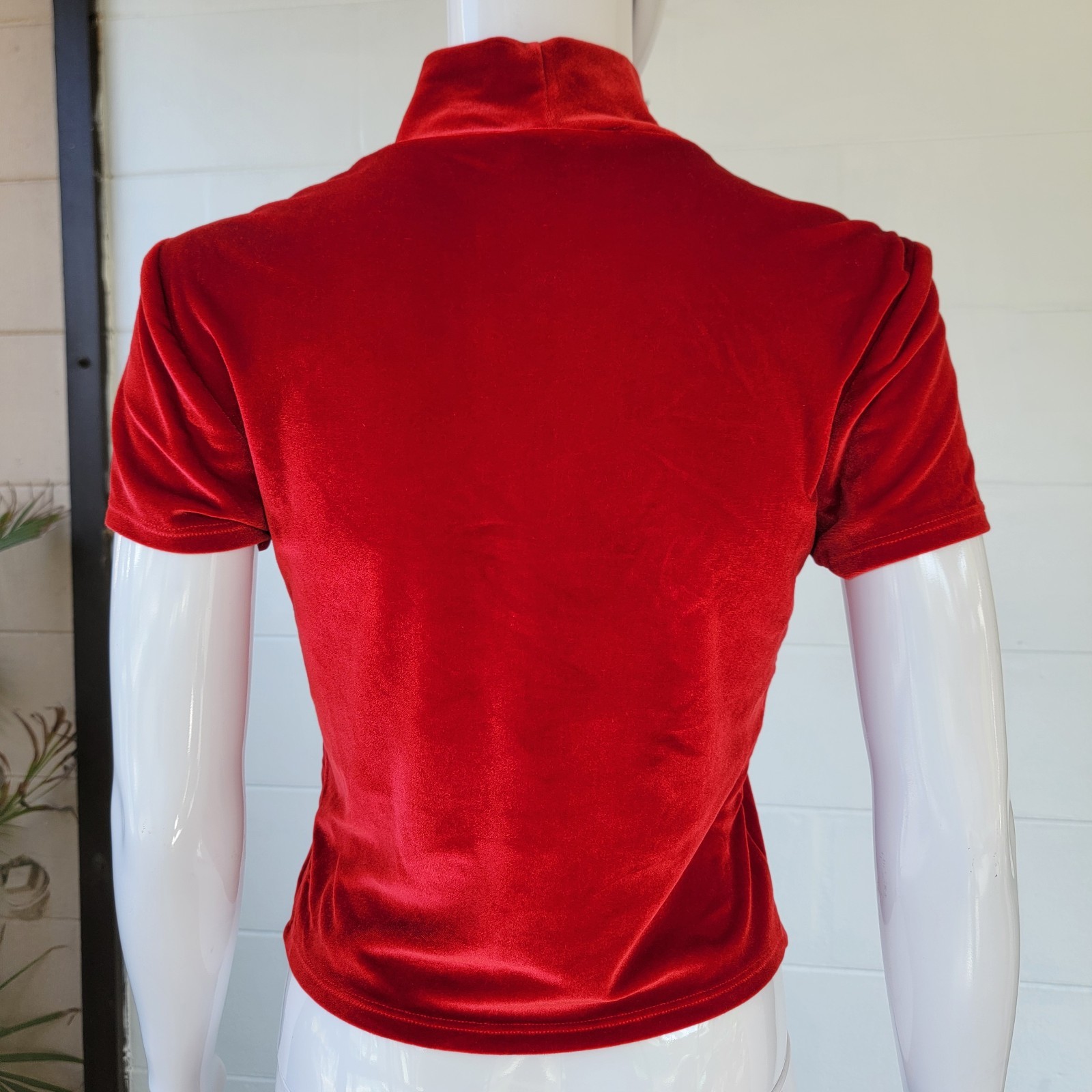 Vintage 1970’s You Babes Red Velvet Top Women’s Size M Made in USA