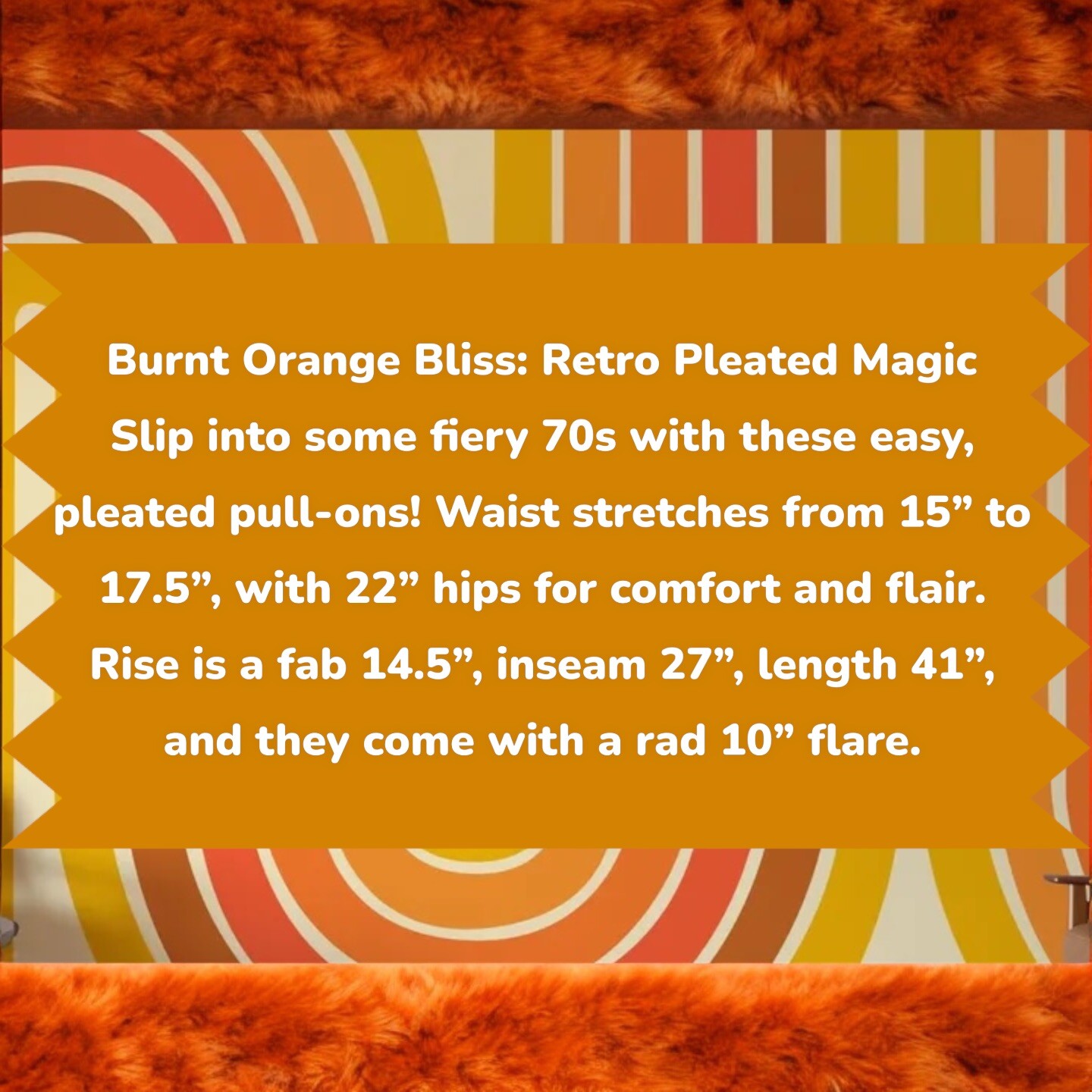 Vintage 70s Womens Wide Leg Pants Burnt Orange Bliss: Retro Pleated Magic Large