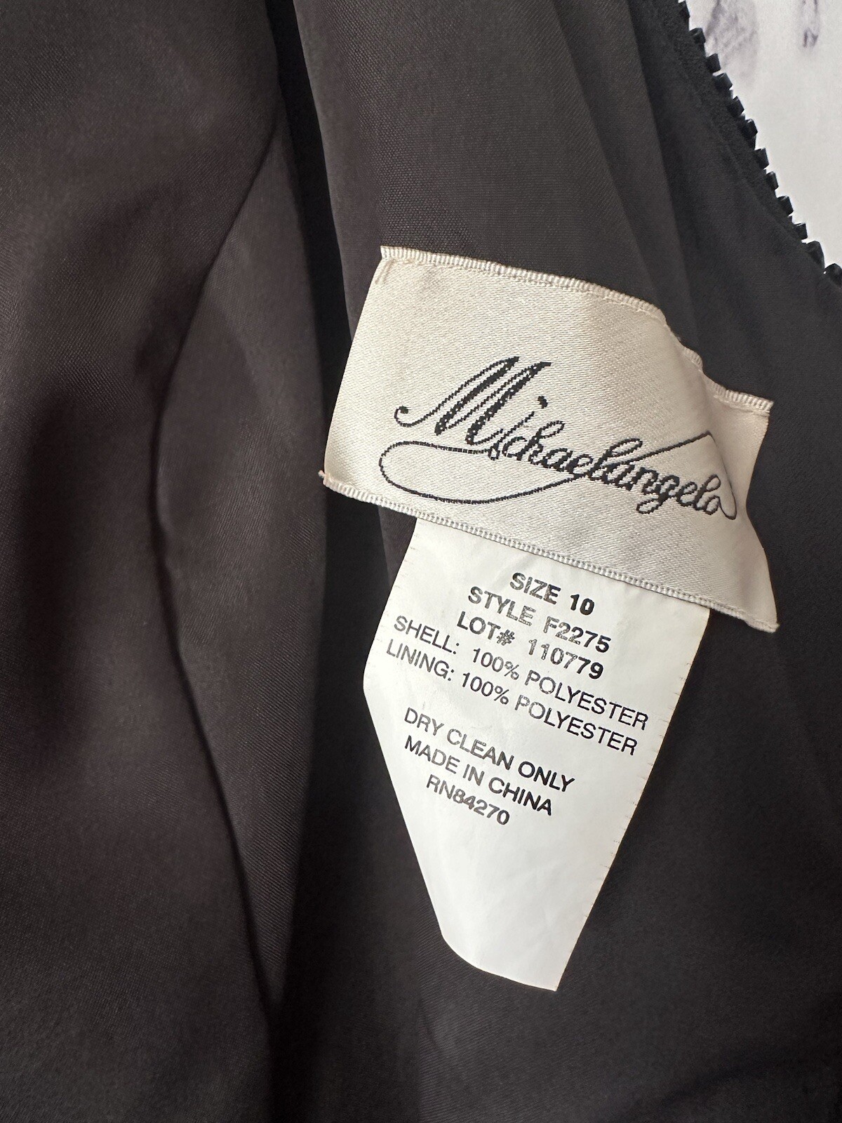 VINTAGE 90s MICHAELANGELO – BLACK BEADED FORMAL DRESS WOMENS SIZE 10